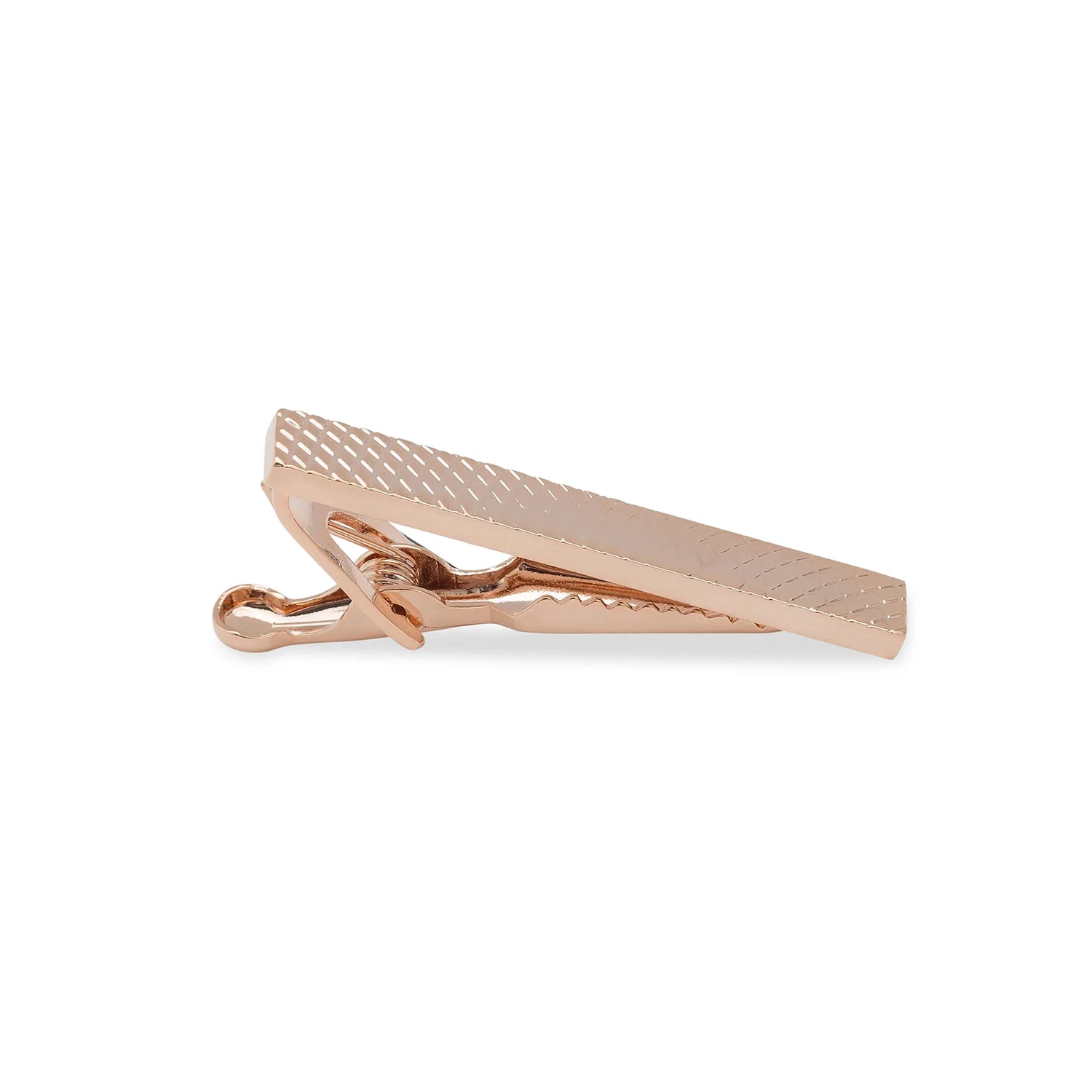 Mini Rose Gold Crosshatch Tie Bar - Image 2