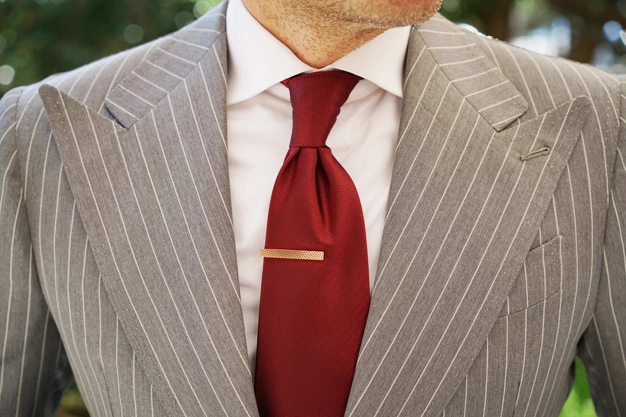Mini Rose Gold Crosshatch Tie Bar - Image 7