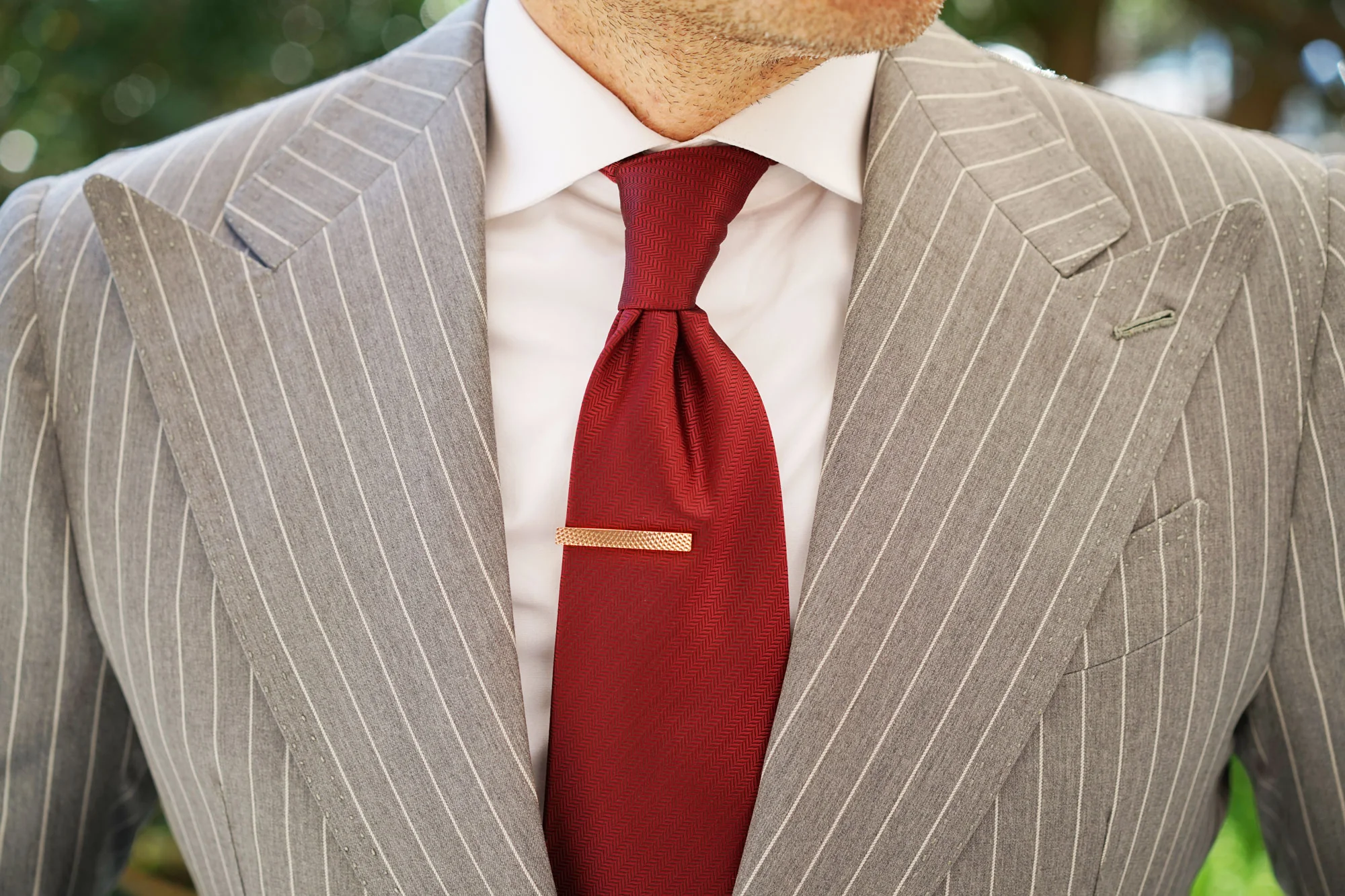 Mini Rose Gold Crosshatch Tie Bar - Image 8