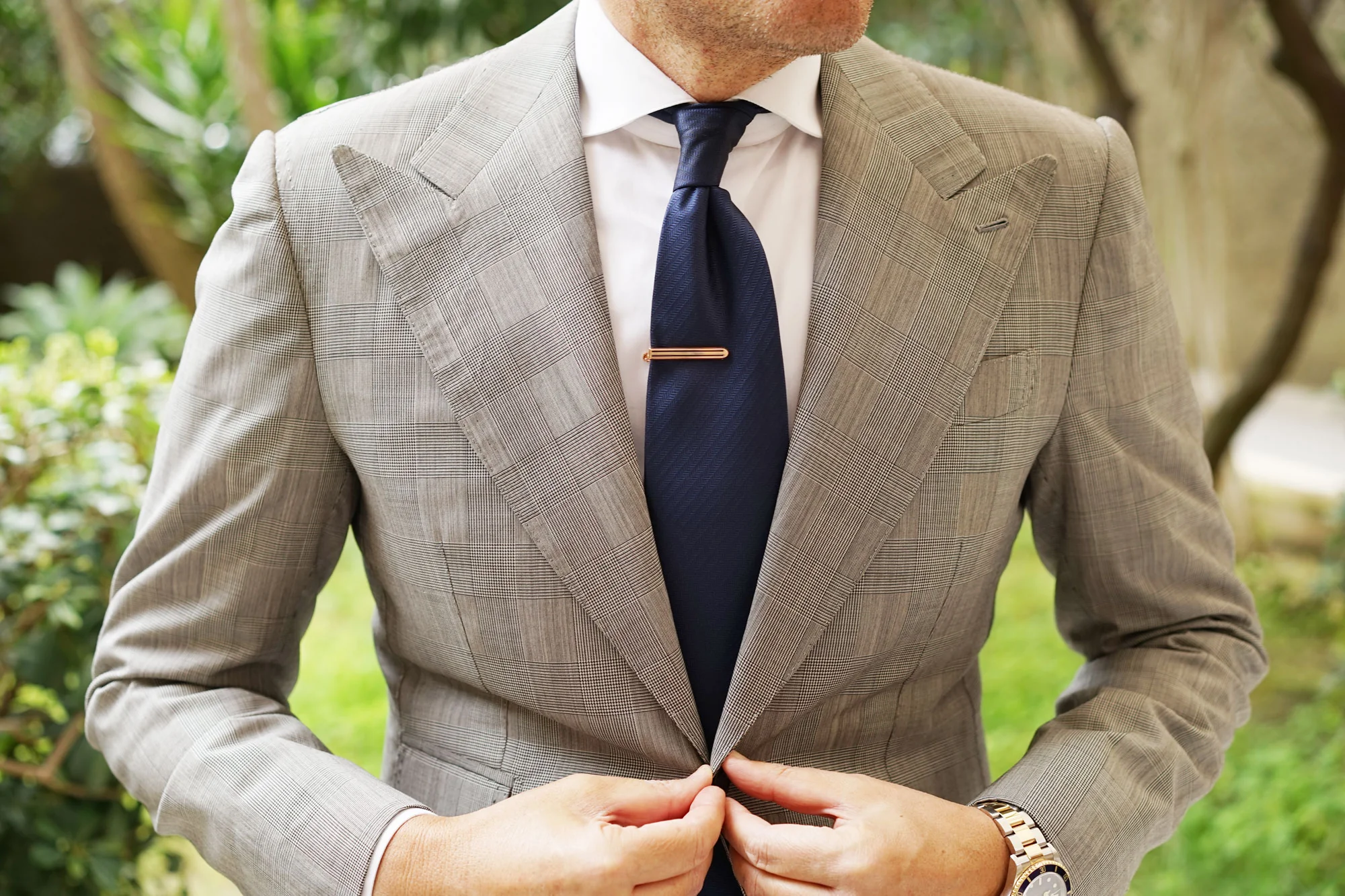 Mini Rose Gold Pinstripe Tie Bar - Image 3