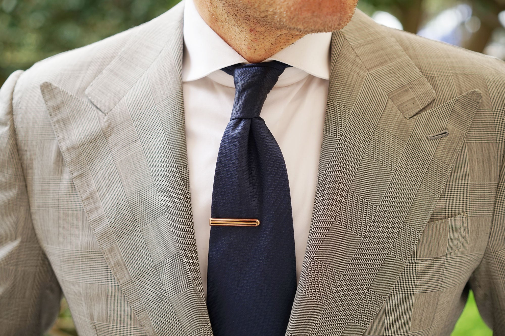 Mini Rose Gold Pinstripe Tie Bar - Image 9