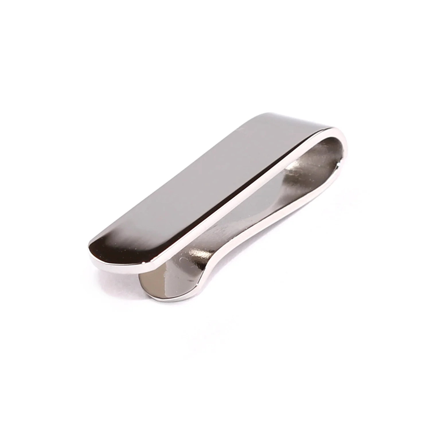 Mini Shining Silver Round Clasp Skinny Tie Bar - Image 3