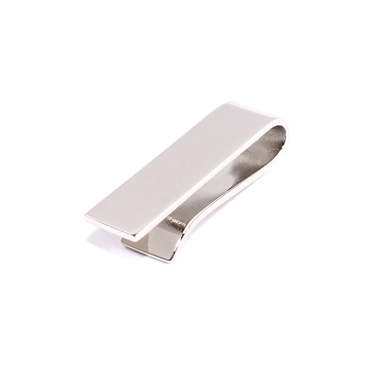 Mini Shining Silver Square Clasp Skinny Tie Bar - Image 3