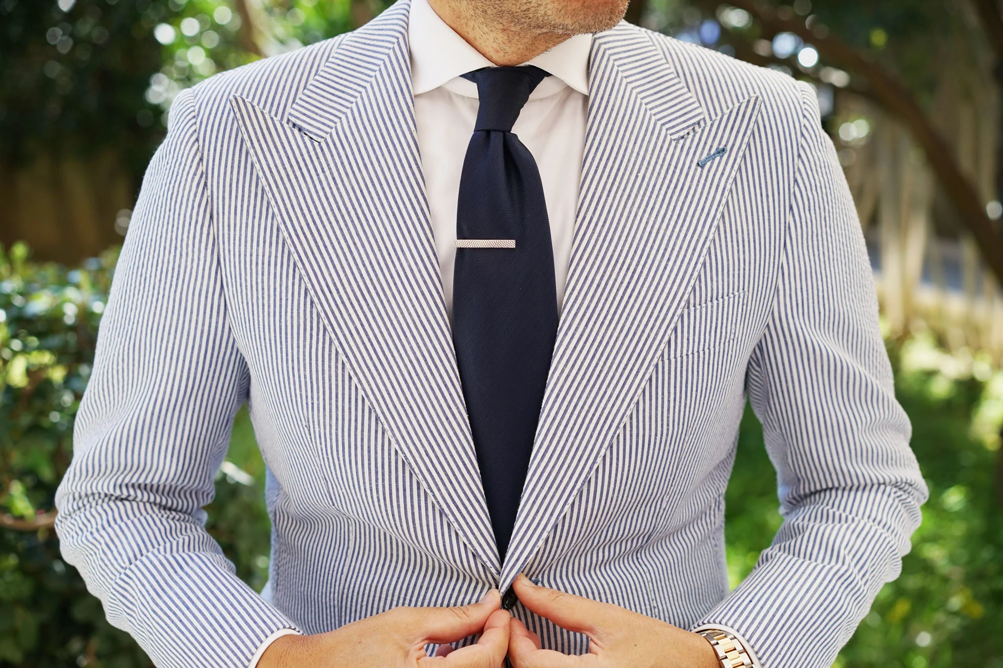 Mini Silver Shark Skin Tie Bar - Image 3