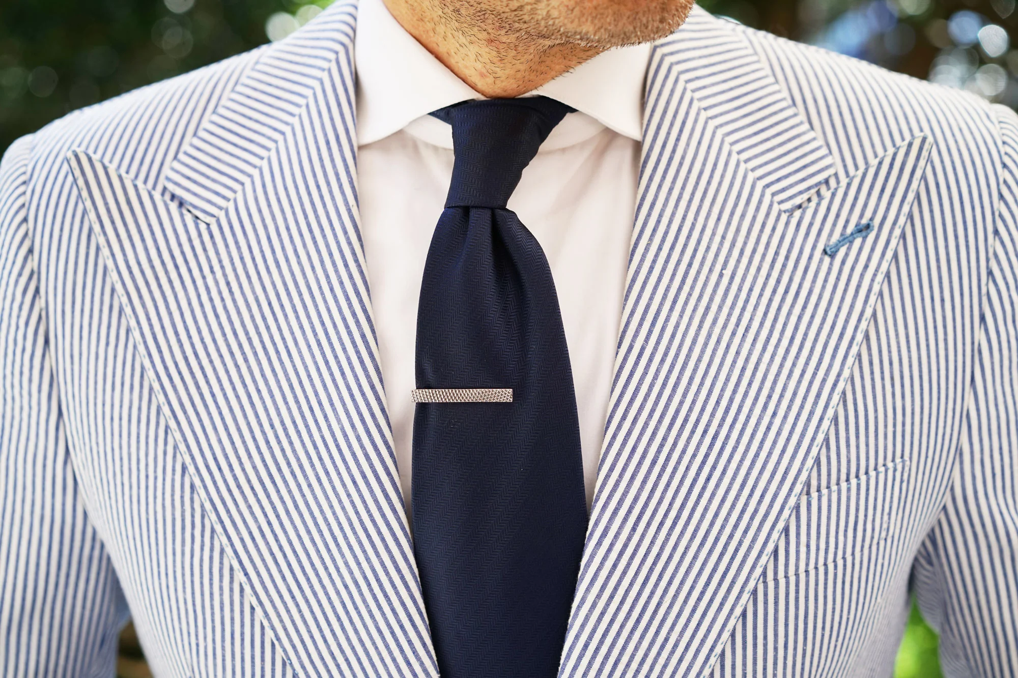 Mini Silver Shark Skin Tie Bar - Image 7