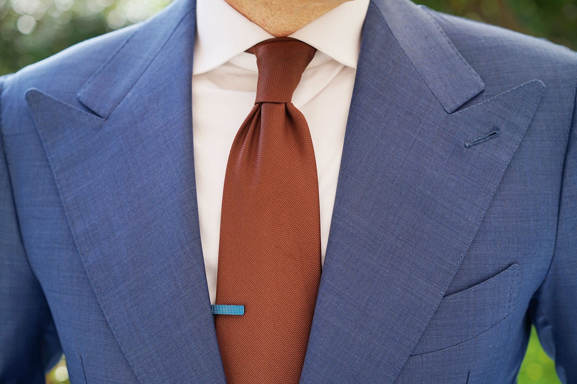 Mini Studded Blue Skinny Tie Bar - Image 10