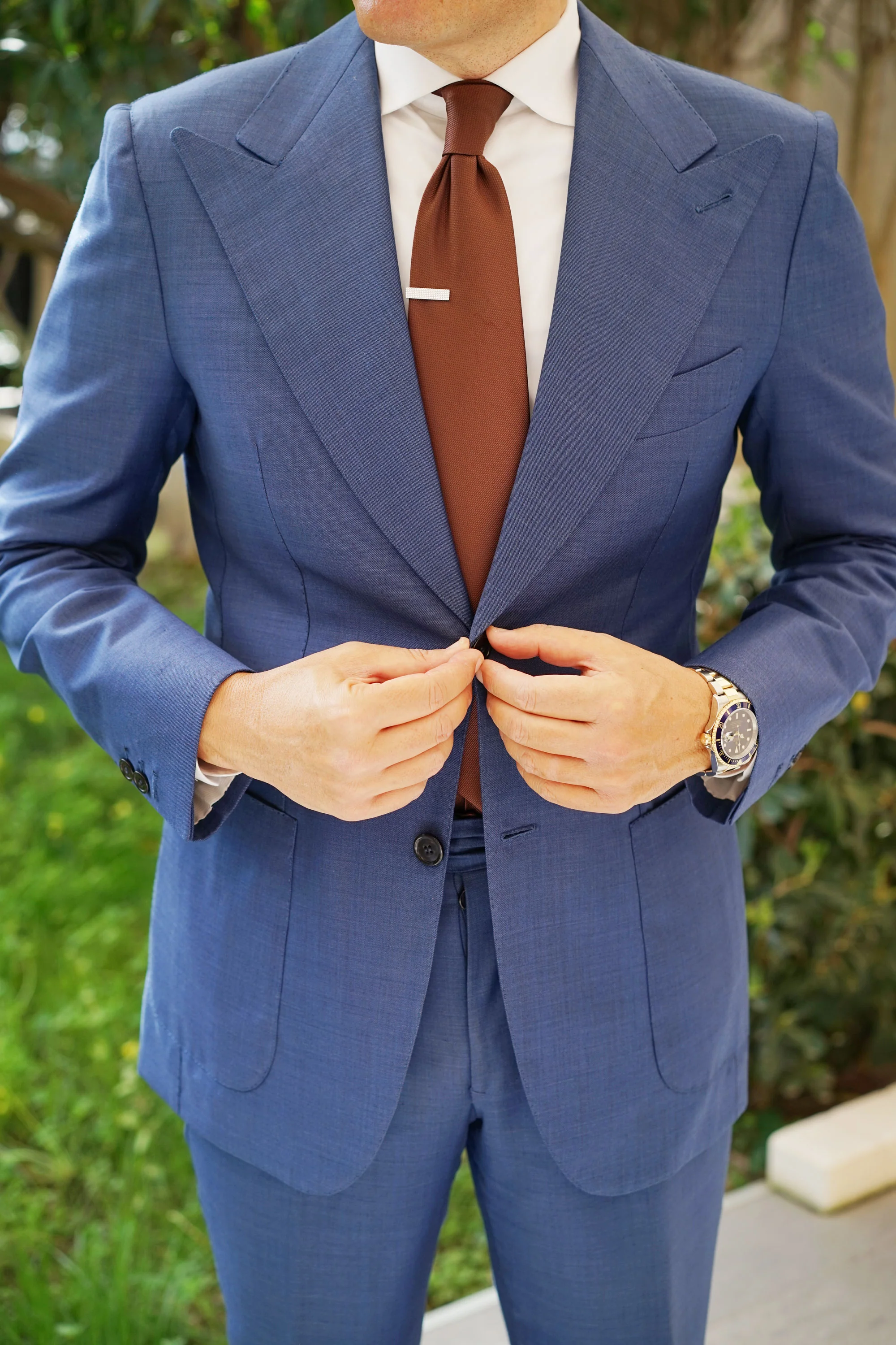 Mini Studded Silver Skinny Tie Bar - Image 5