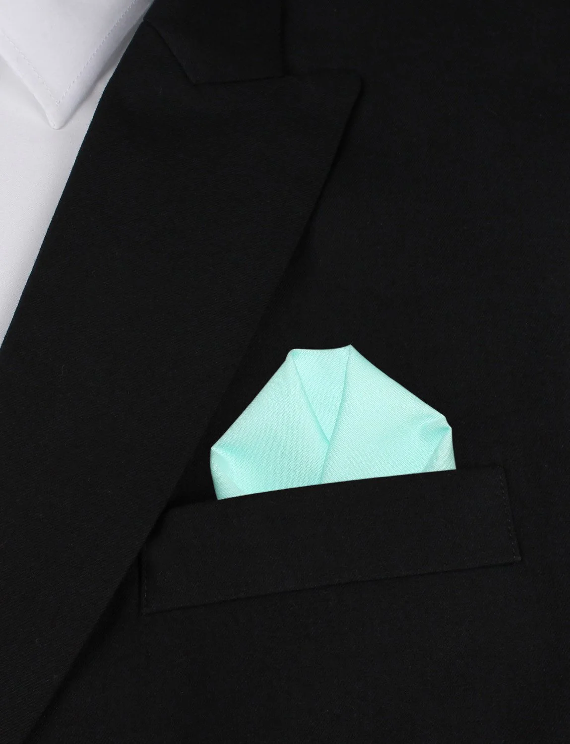Mint Blue Cotton Pocket Square - Image 4
