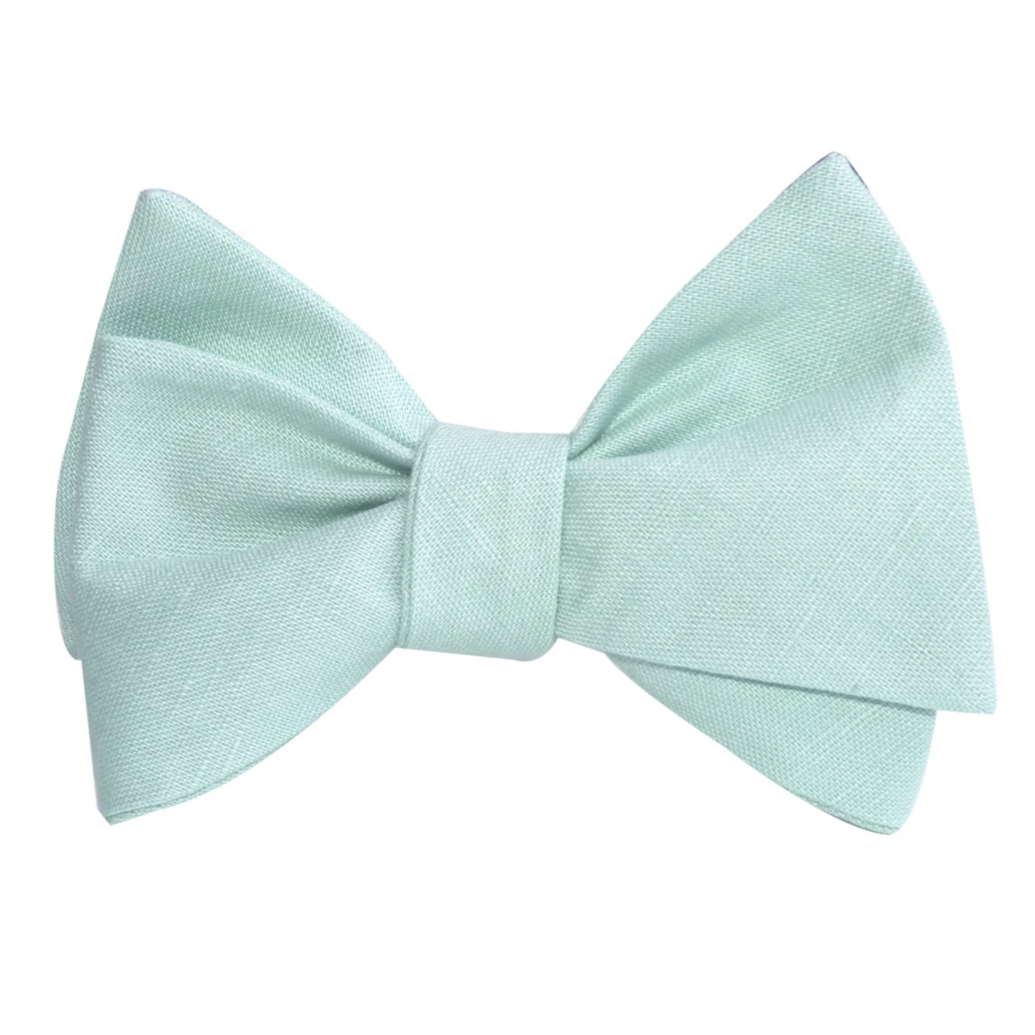 Mint Green Linen Self Tie Bow Tie - Image 3