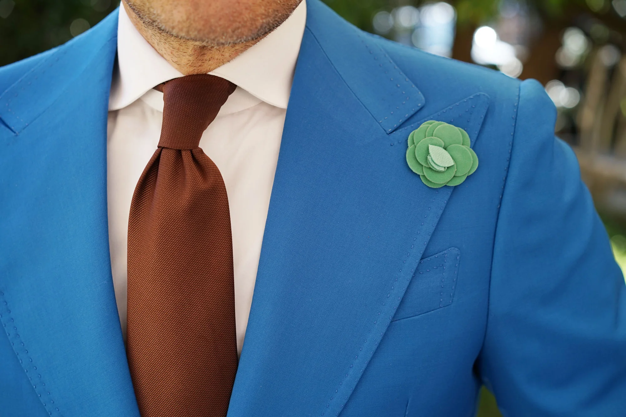 Mint Green Velvet Lapel Flower - Image 8