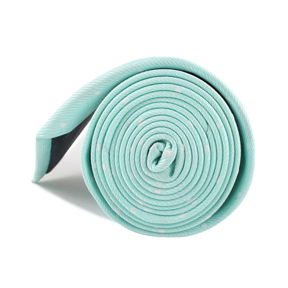Mint Green with White Polka Dots Necktie - Image 4
