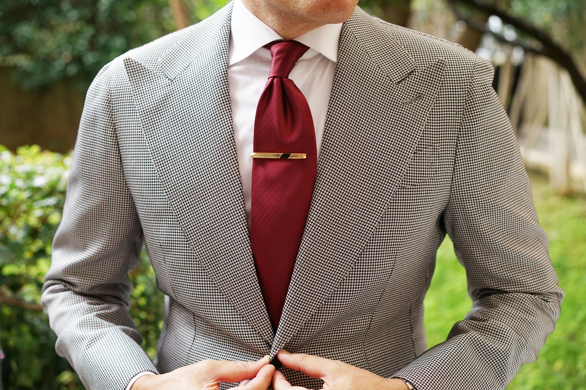 Mister Big Black Striped Gold Tie Bar - Image 3