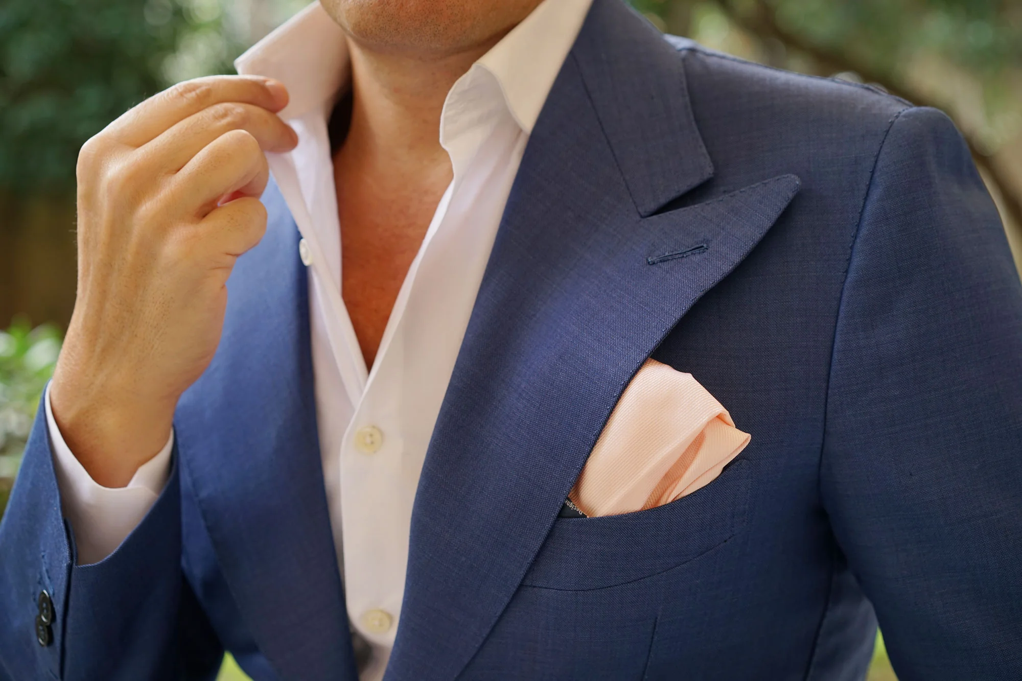 Misty Rose Pink Weave Pocket Square - Image 6