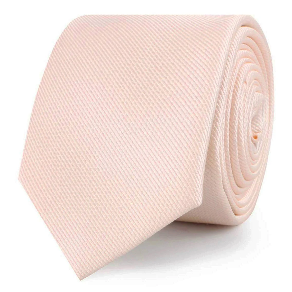 Misty Rose Pink Weave Skinny Tie - Image 2