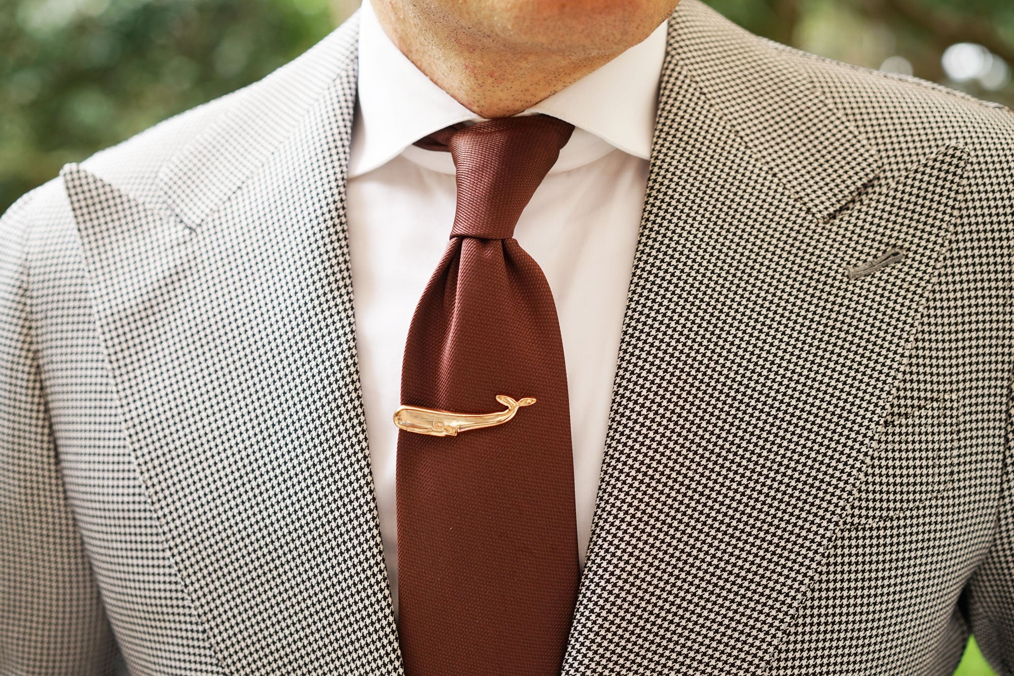 Moby Dick Rose Gold Whale Tie Bar - Image 7