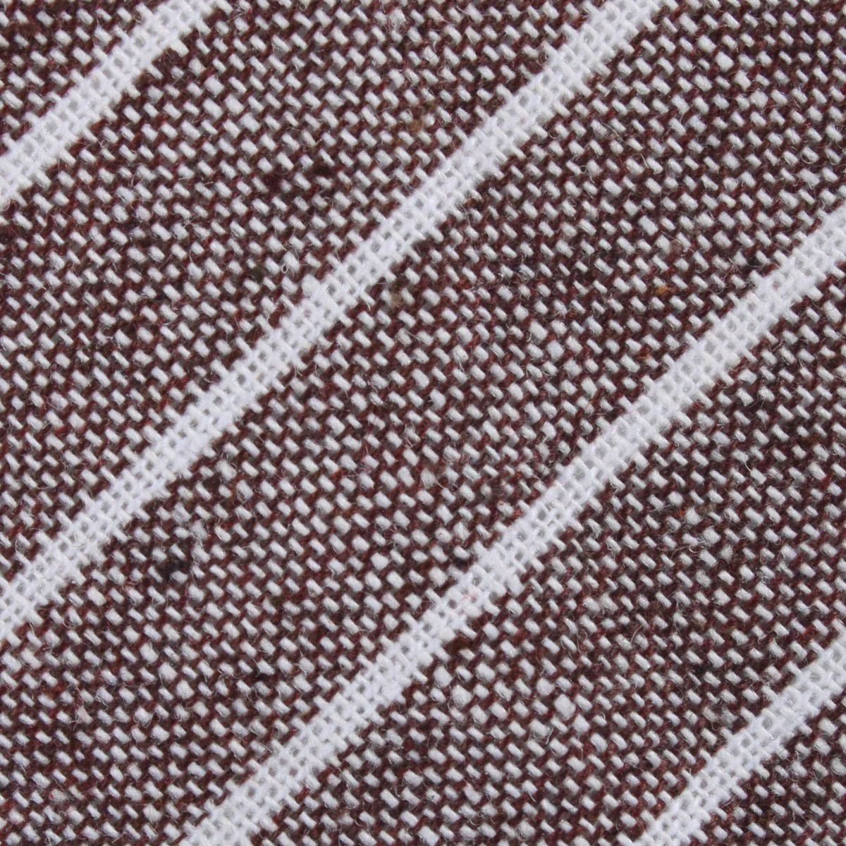 Mocha Brown Pinstripe Linen Diamond Self Bow Tie - Image 3