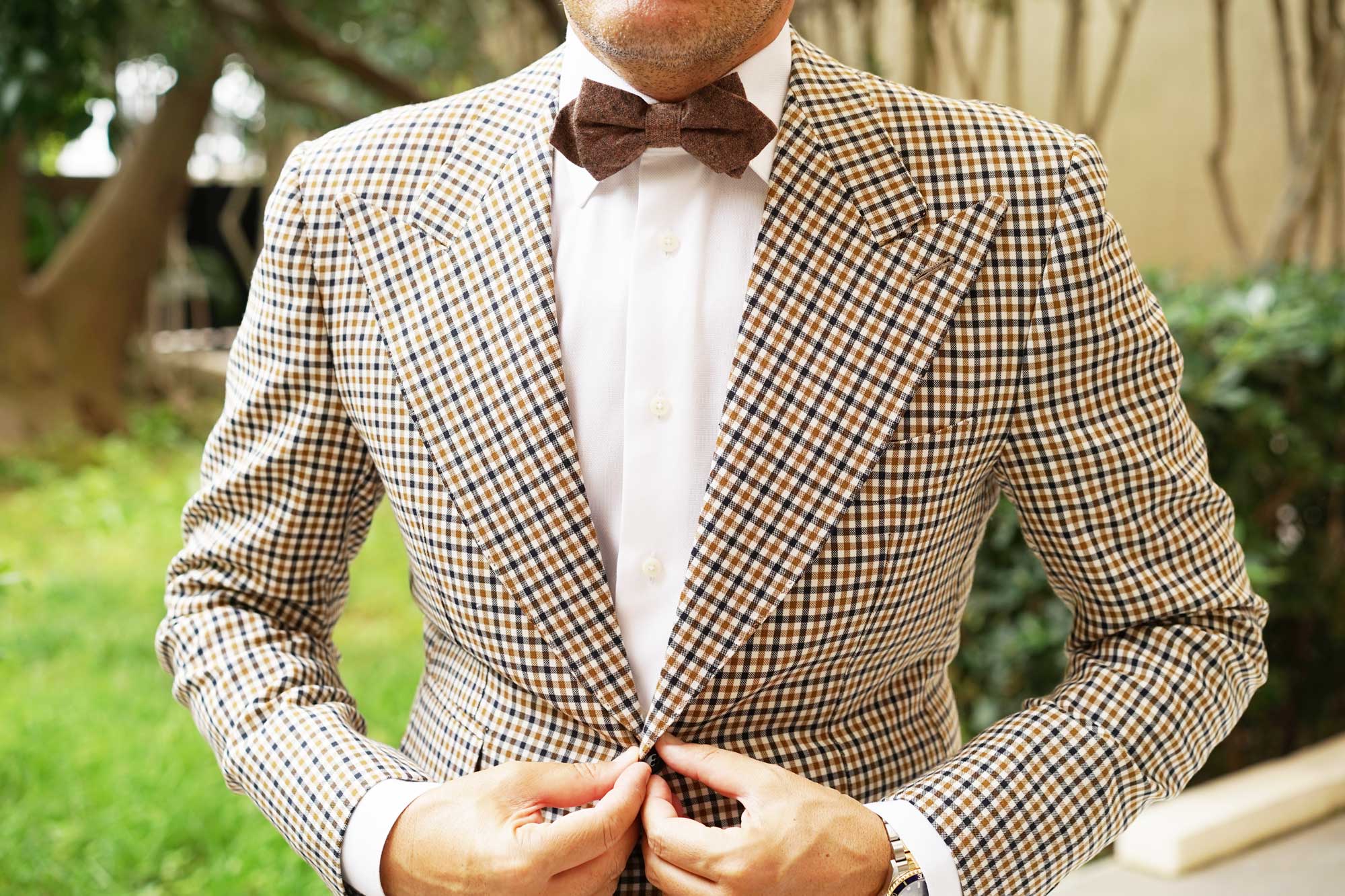 Monaco Brown Diamond Bow Tie - Image 3