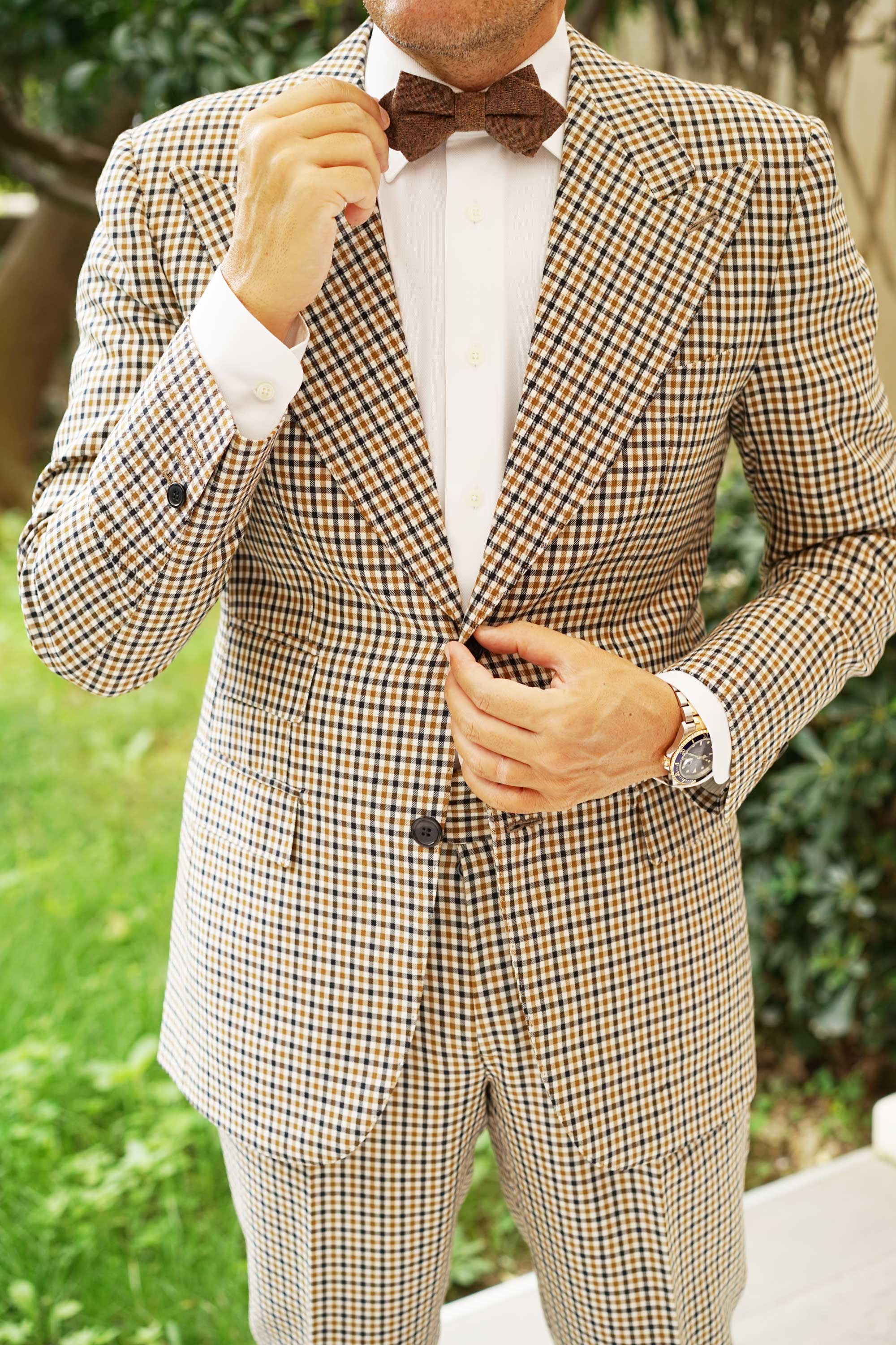 Monaco Brown Diamond Bow Tie - Image 4