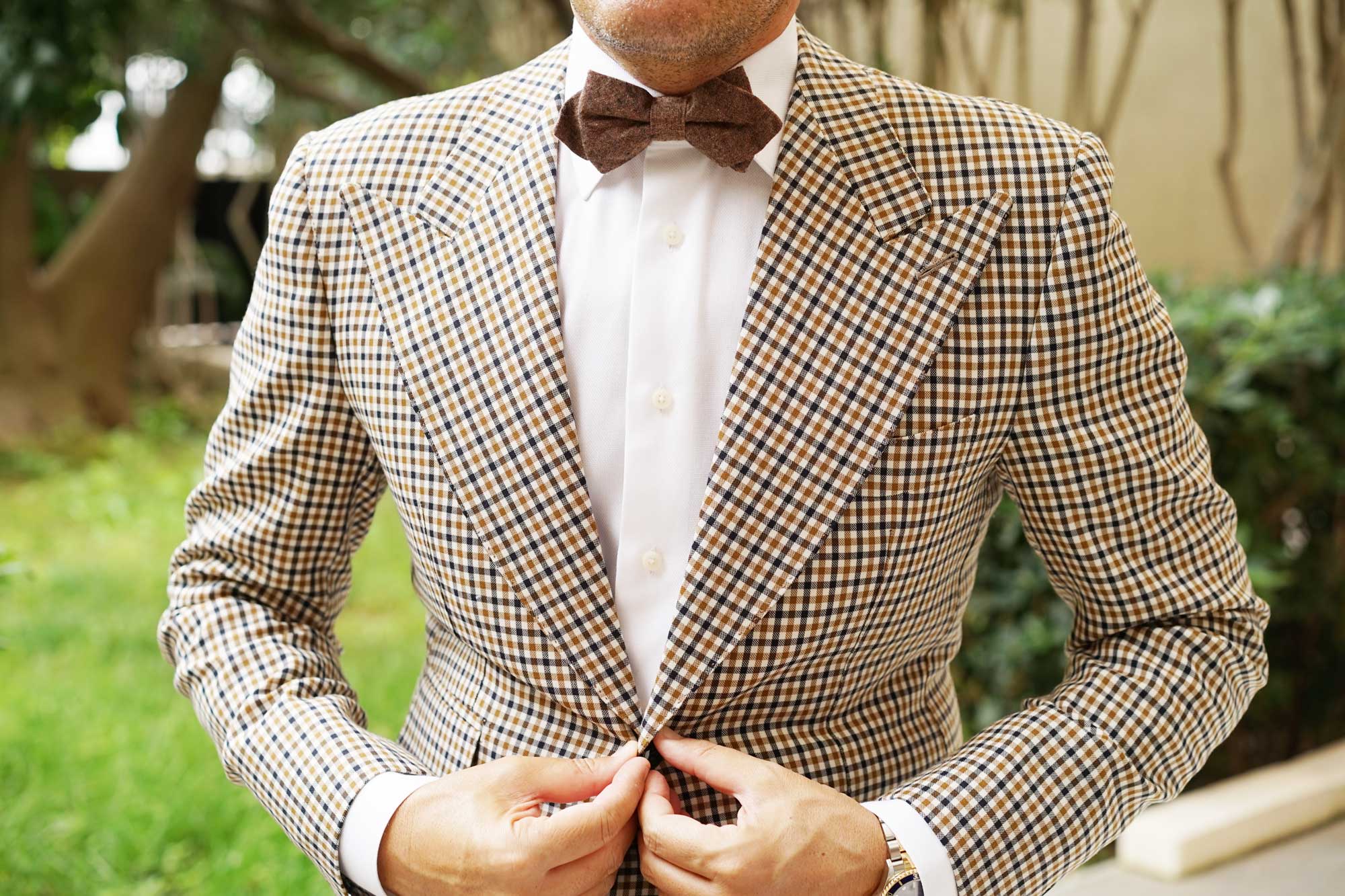 Monaco Brown Diamond Bow Tie - Image 6