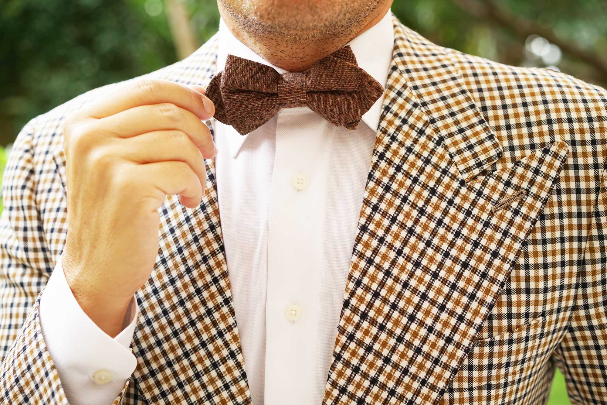 Monaco Brown Diamond Bow Tie - Image 8