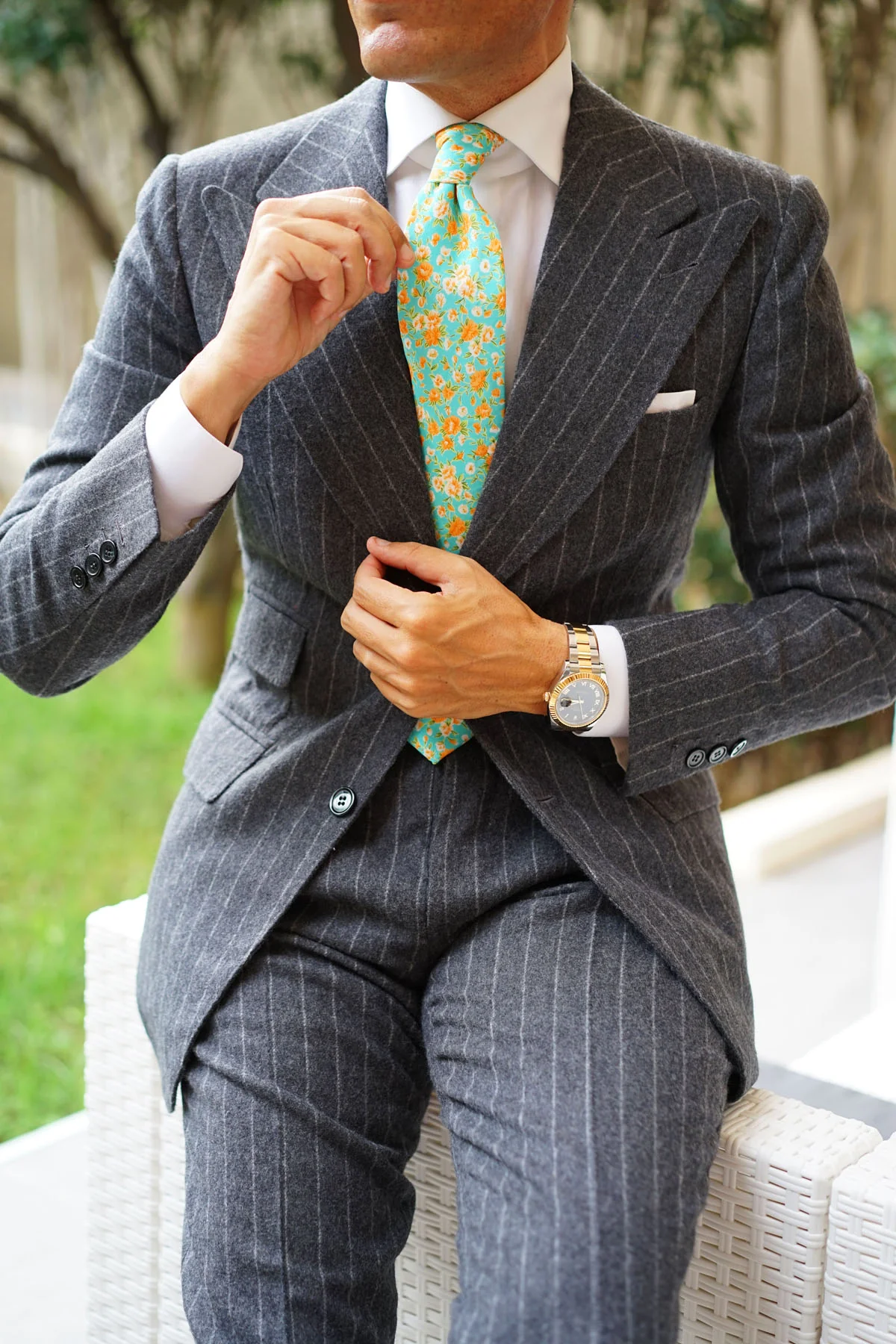 Monaco Floral Necktie - Image 10