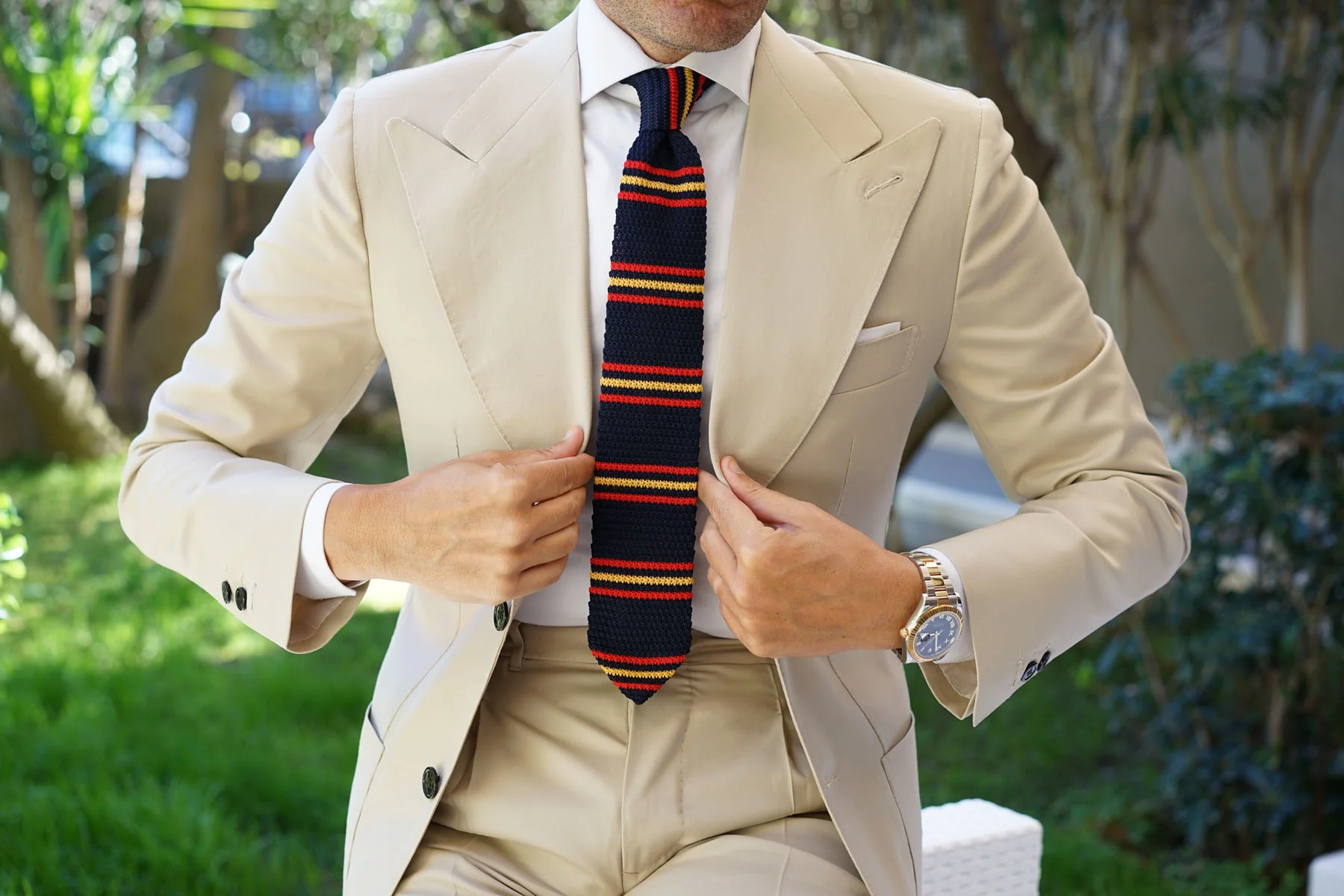 Moroccan Striped Knitted Tie - Image 3