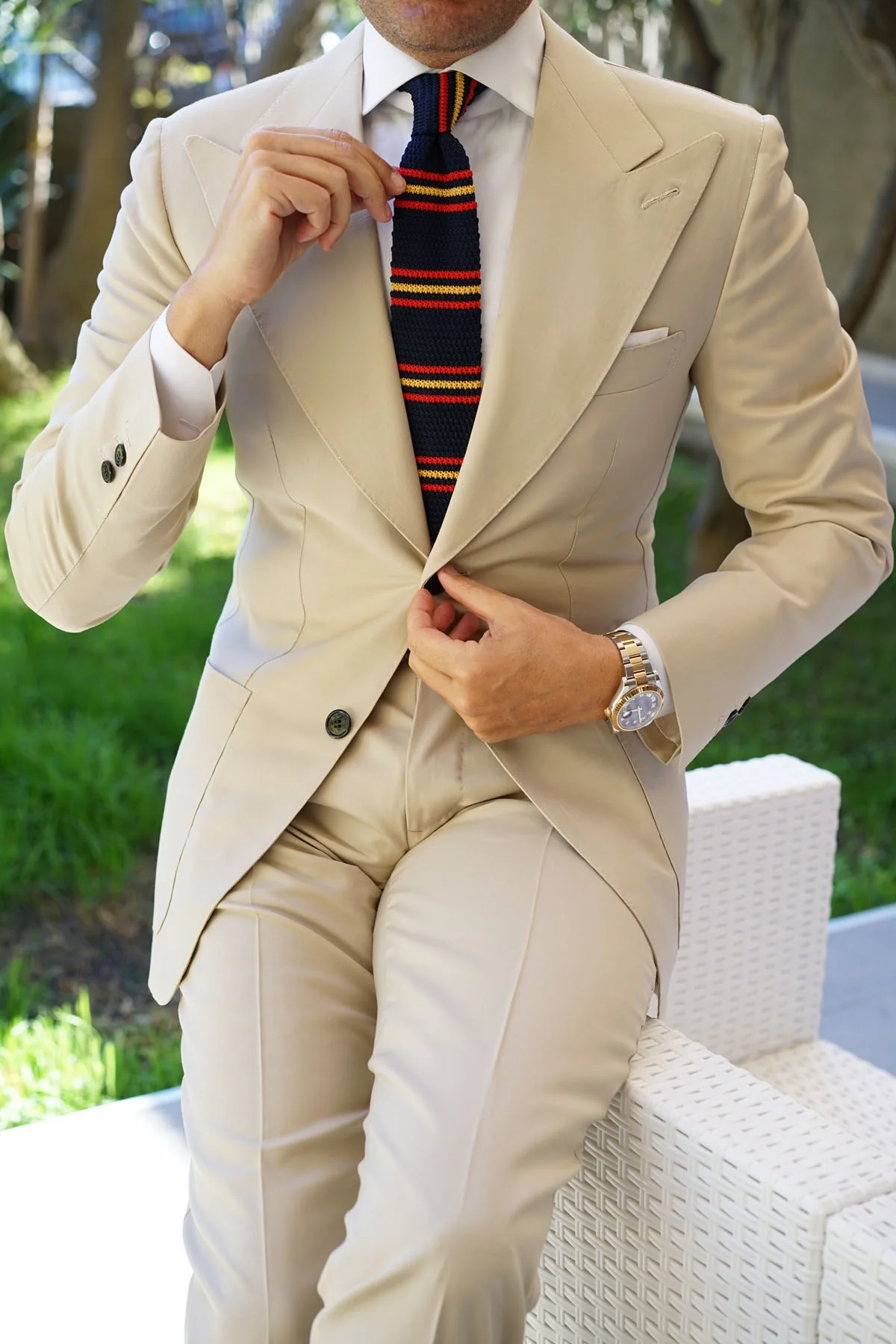 Moroccan Striped Knitted Tie - Image 4