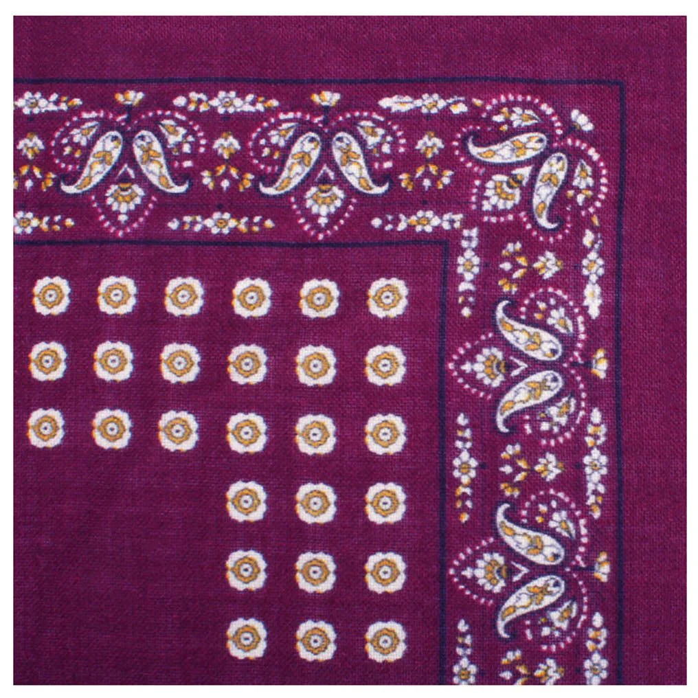 Mountbatten Burgundy Wool Pocket Square - Image 3