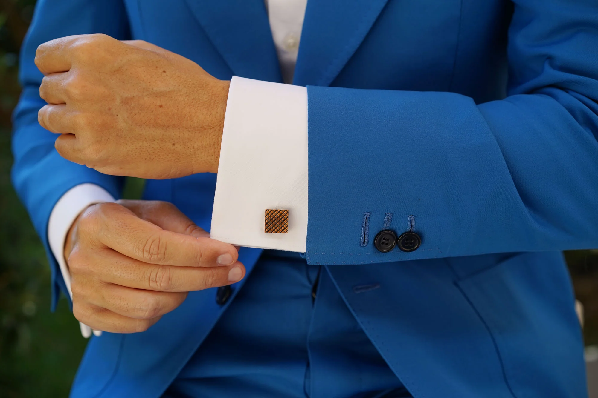 Mr Darcy Antique Copper Square Cufflinks - Image 7