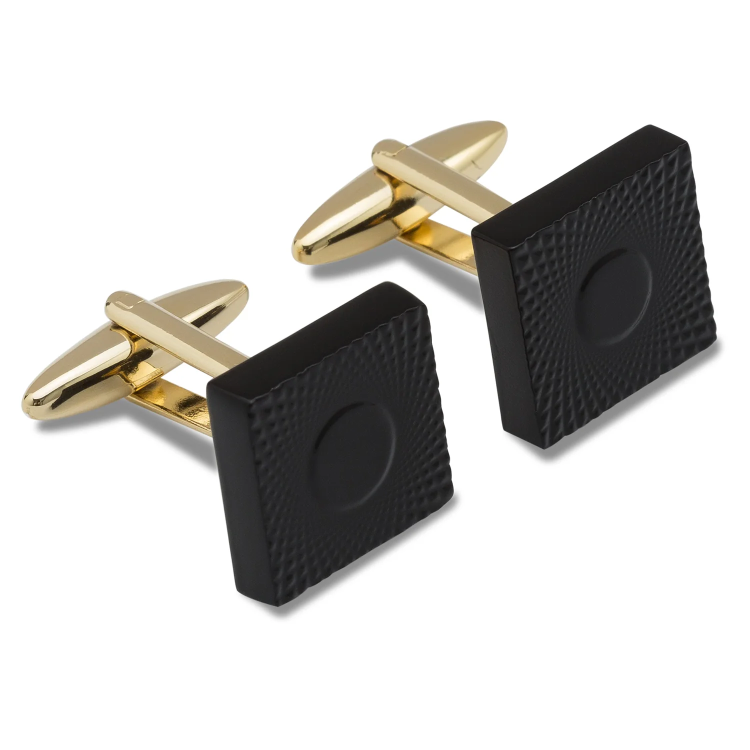 Mr. Fisk Black and Gold Cufflinks - Image 2