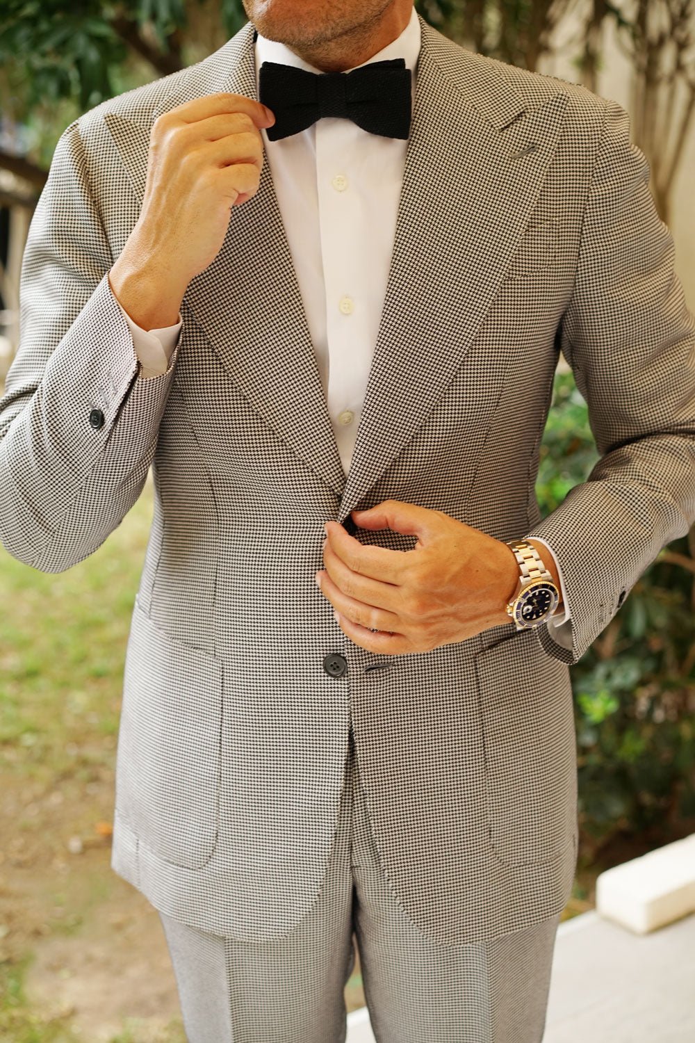 Mr Martin Black Linen Bow Tie - Image 7