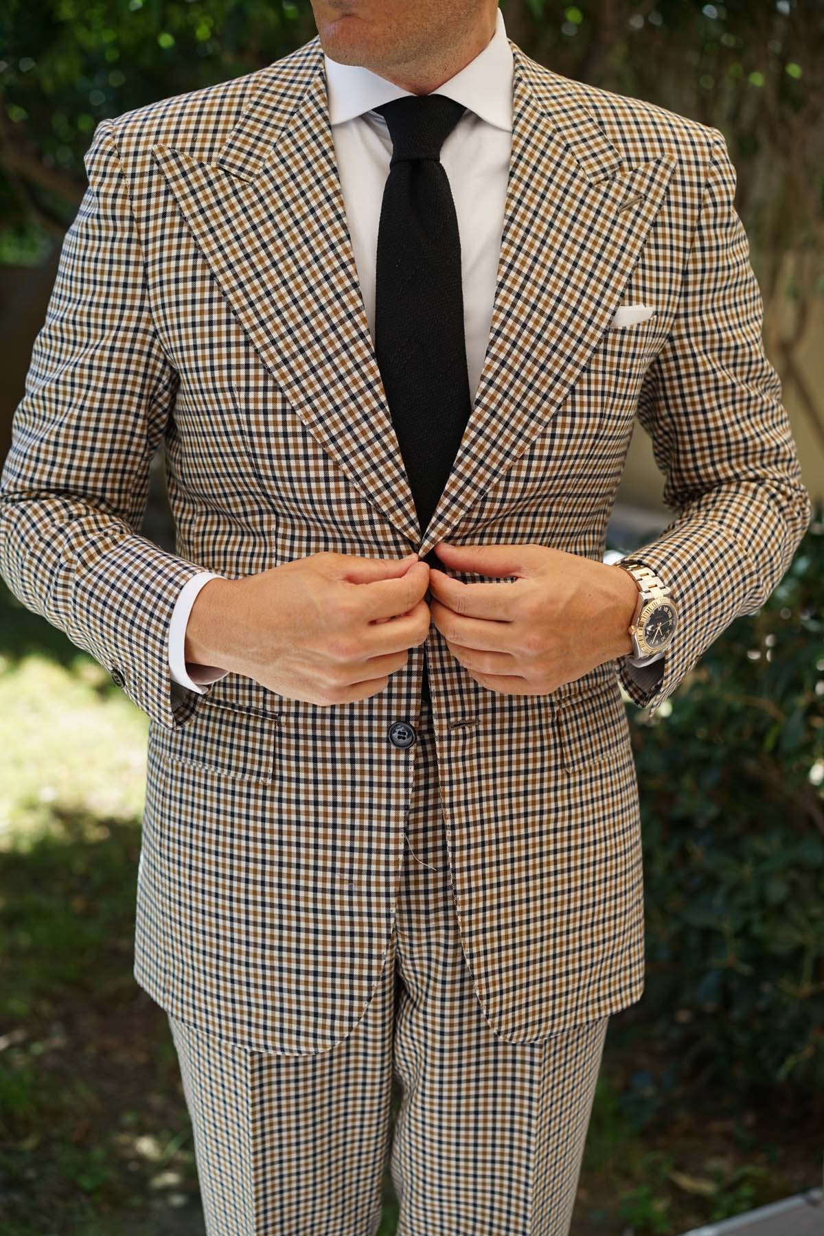 Mr Martin Black Linen Necktie - Image 7