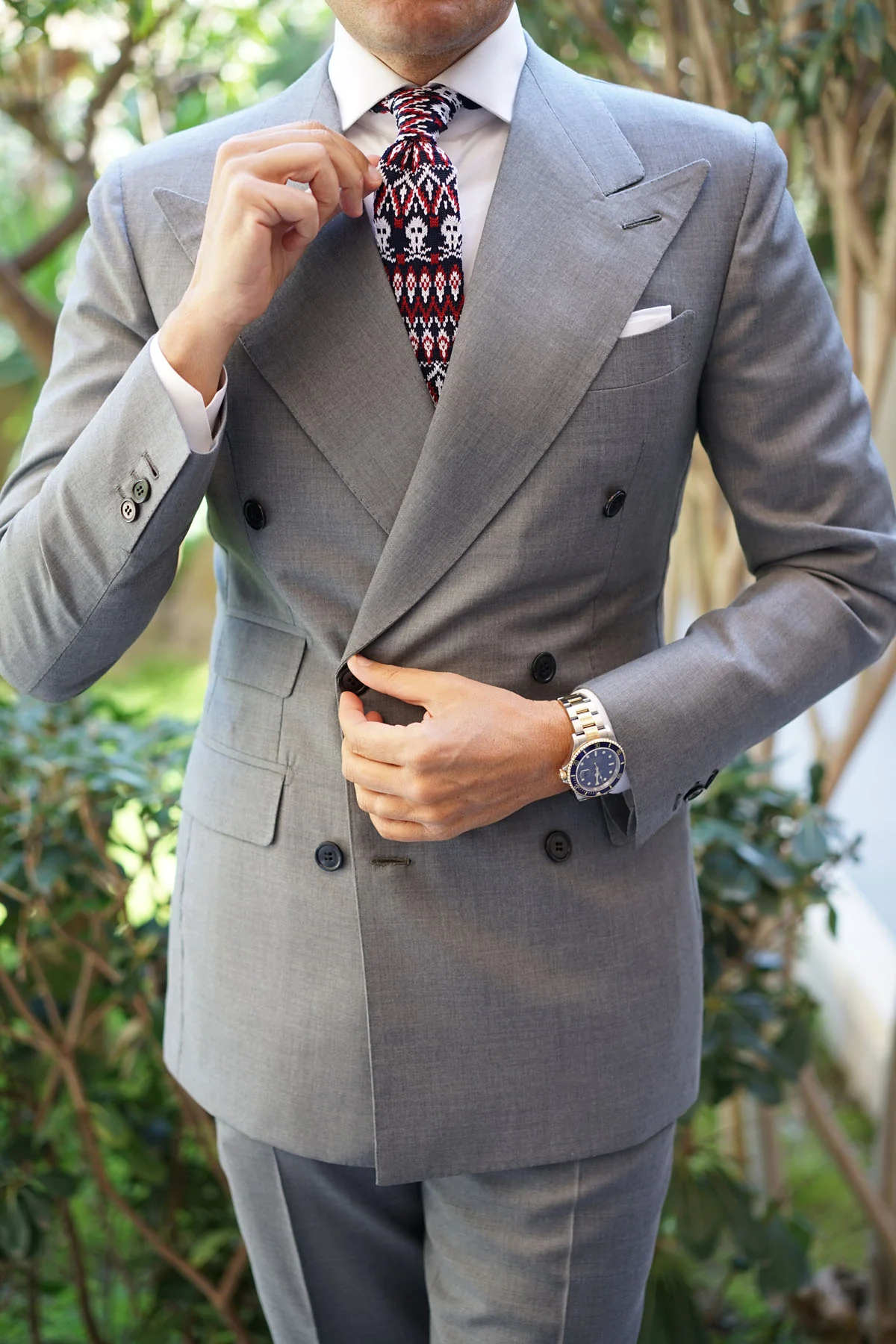 Mr Nixon Skull Knitted Tie - Image 9