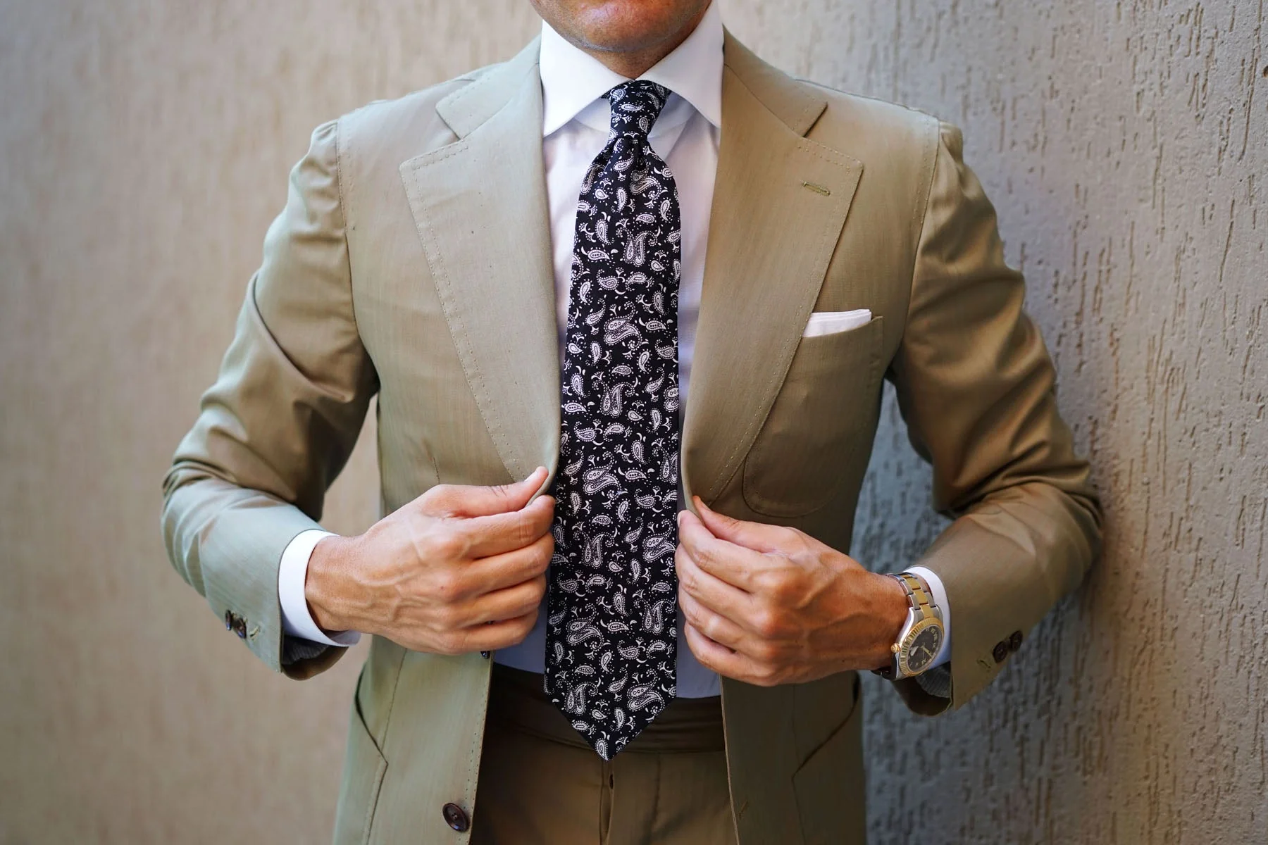 Mr Pollard Black Paisley Necktie - Image 11