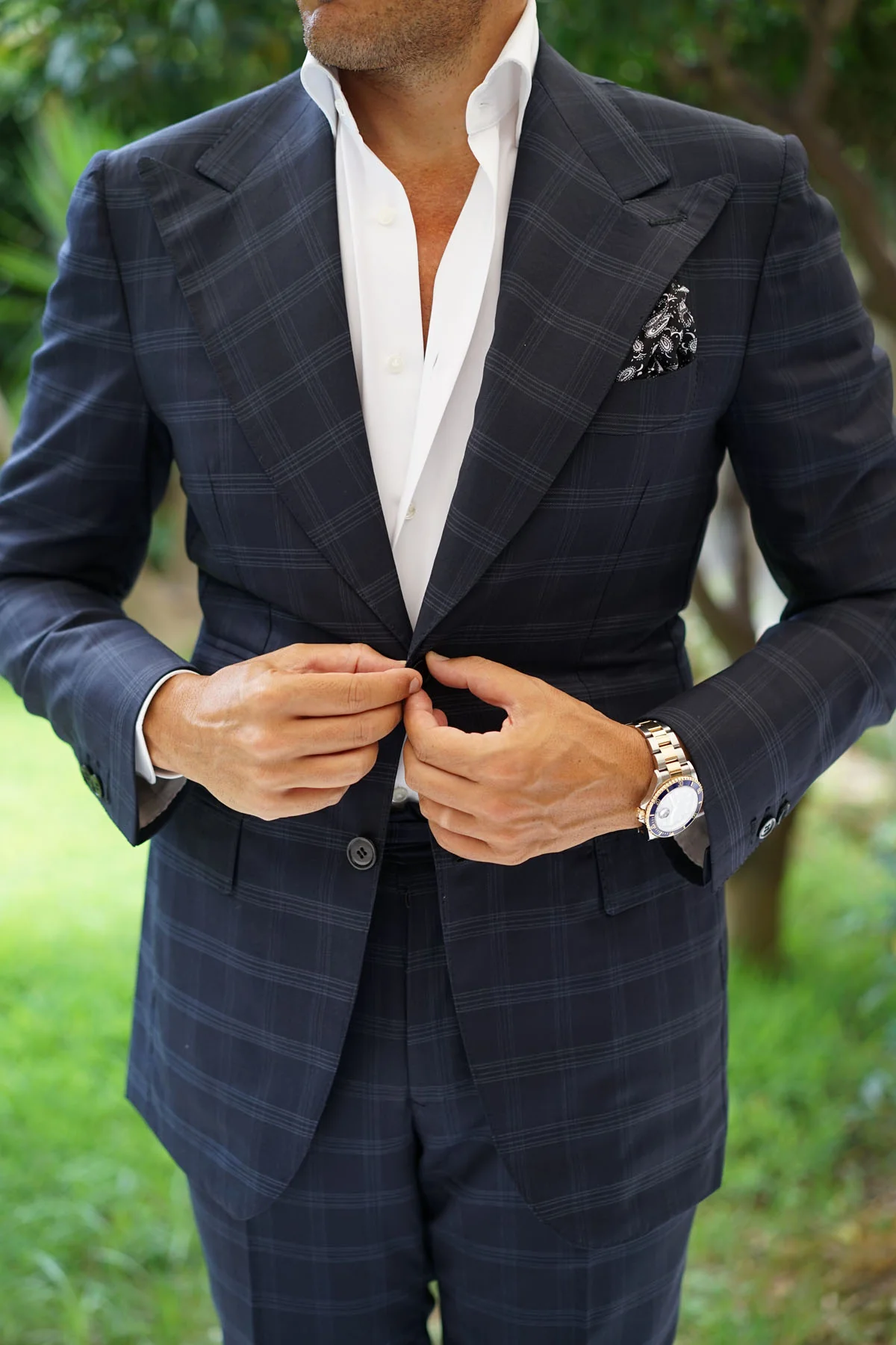 Mr Pollard Black Paisley Pocket Square - Image 7