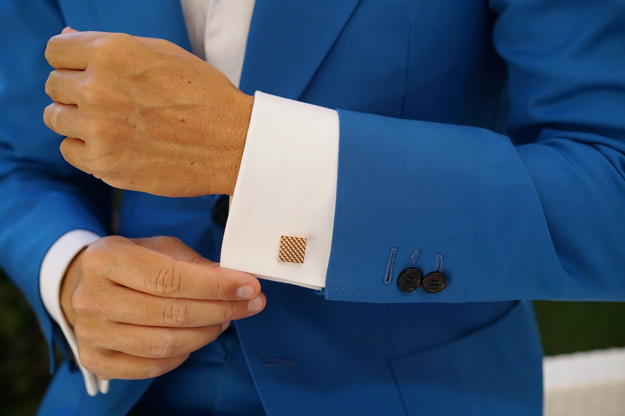 Mr Redmayne Rose Gold Square Cufflinks - Image 7