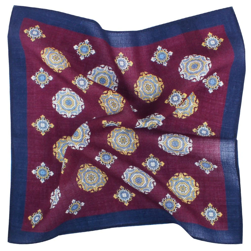 Mr. Tough Guy Burgundy Wool Pocket Square - Image 2