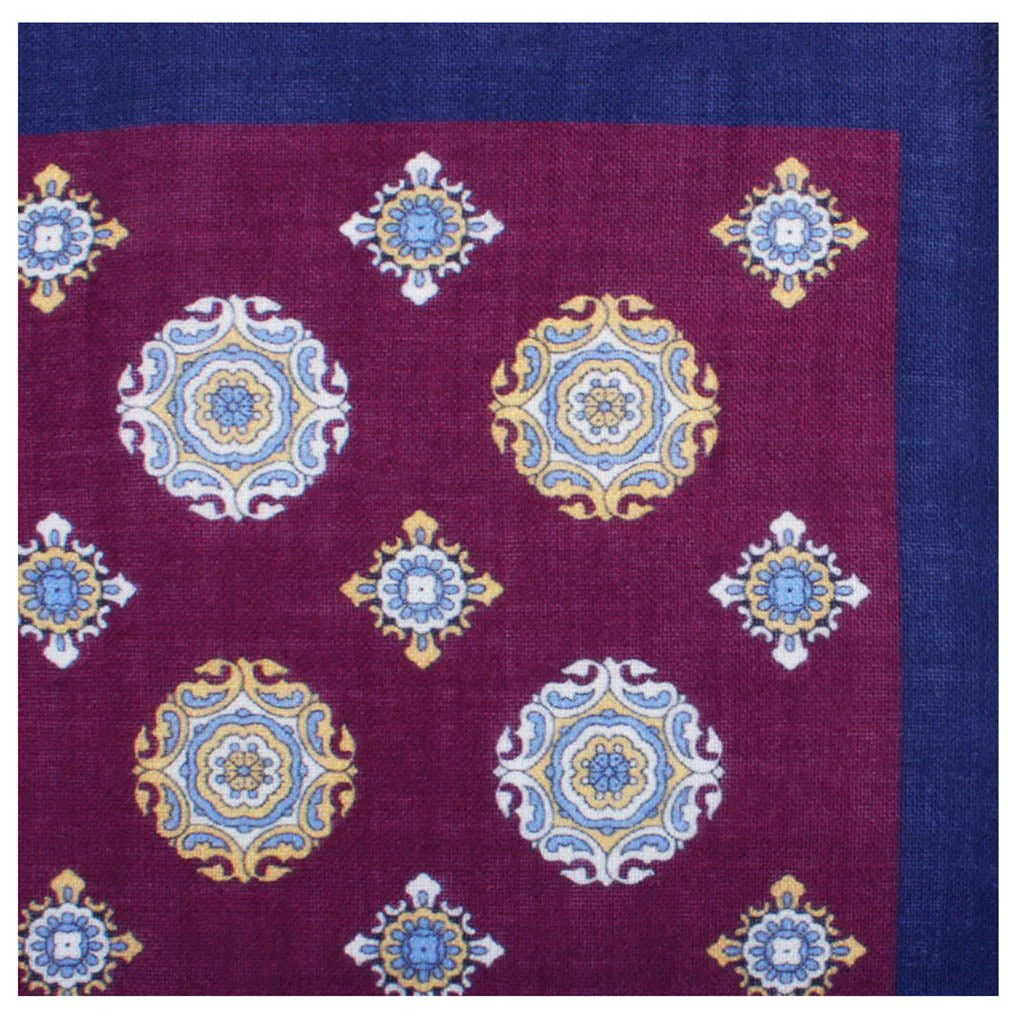 Mr. Tough Guy Burgundy Wool Pocket Square - Image 3