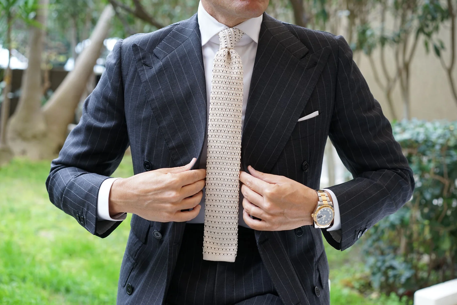 Mr White Knitted Tie - Image 3
