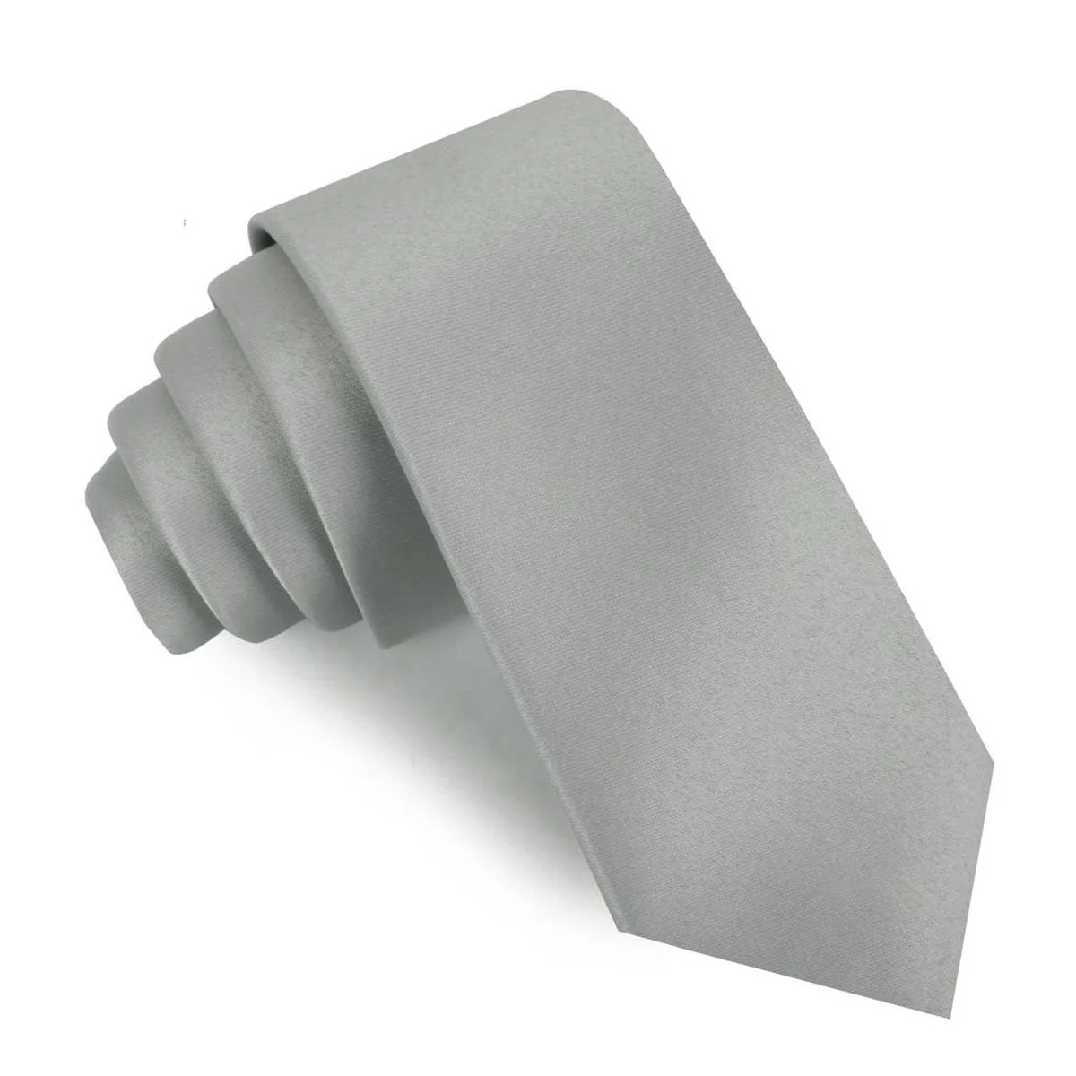 Mystic Silver Satin Skinny Tie