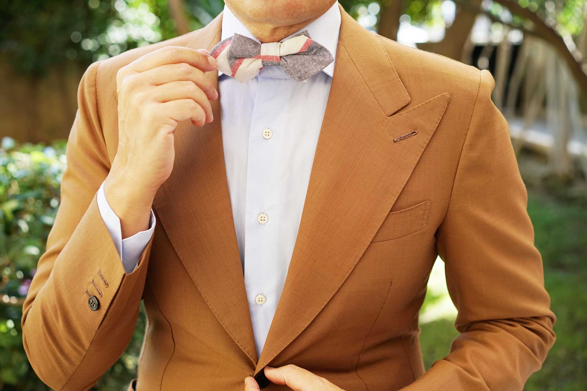 Napoleon Inferno Linen Diamond Bow Tie - Image 5