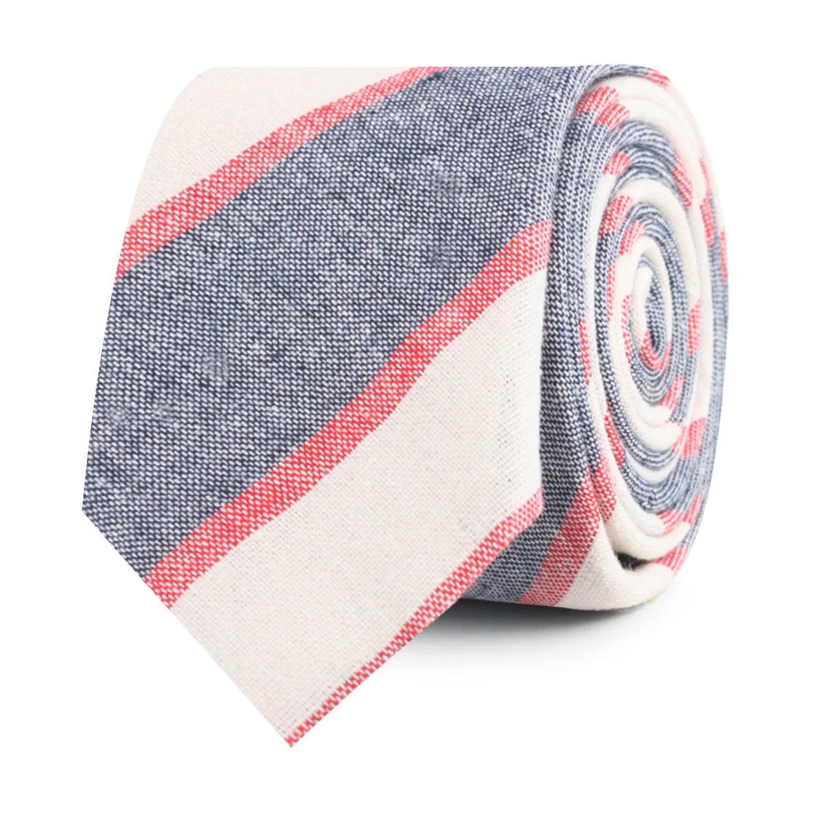 Napoleon Inferno Linen Skinny Tie - Image 2