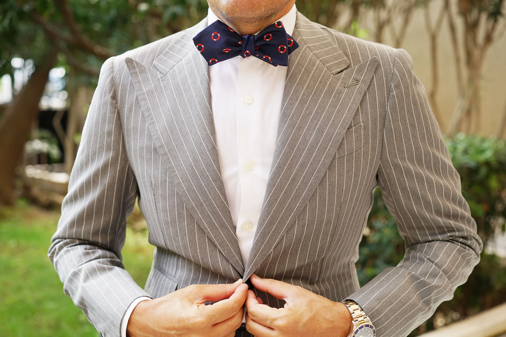 Nautical Float Diamond Self Bow Tie - Image 4