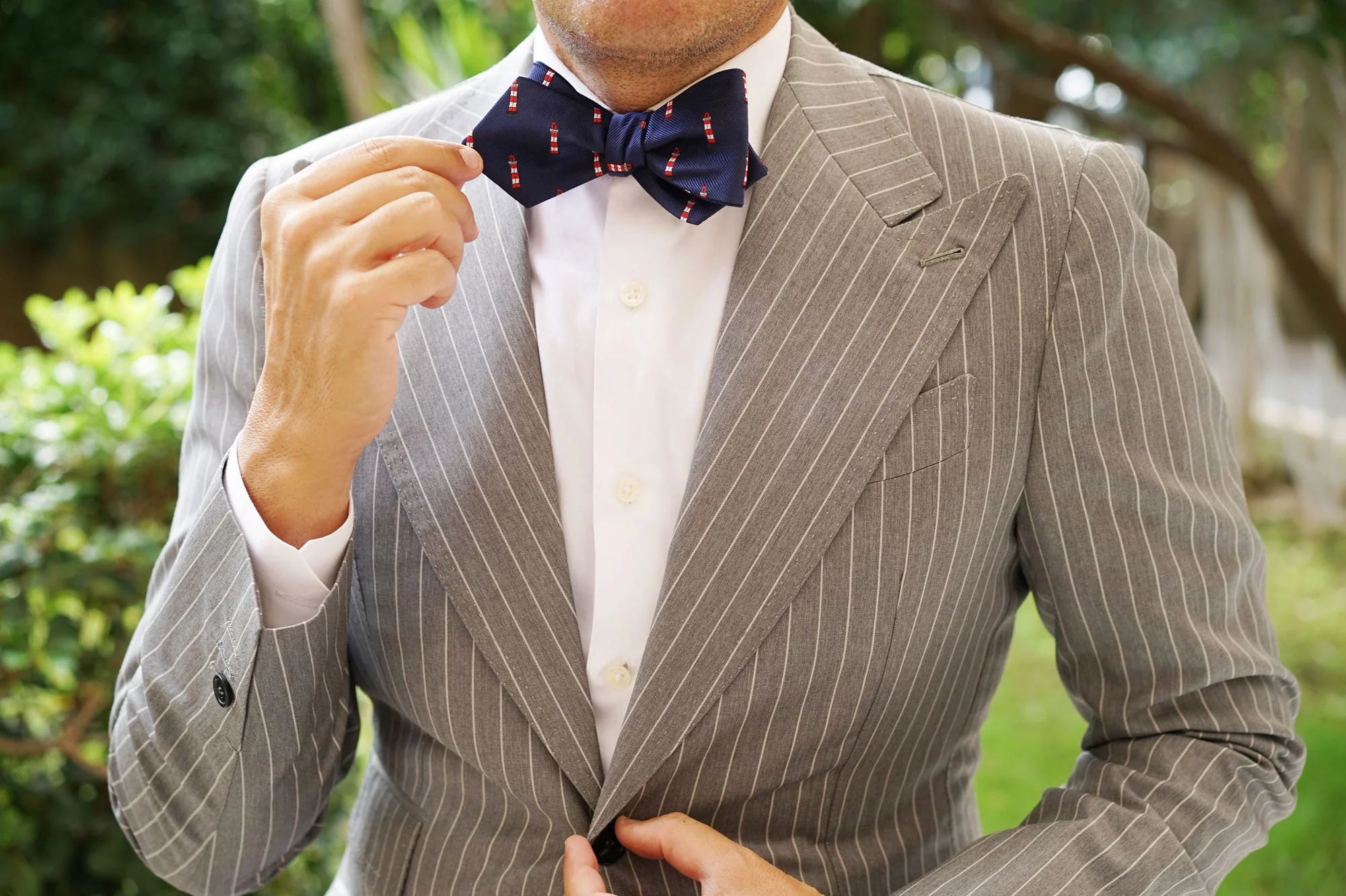 Nautical Lighthouse Diamond Self Bow Tie - Image 6