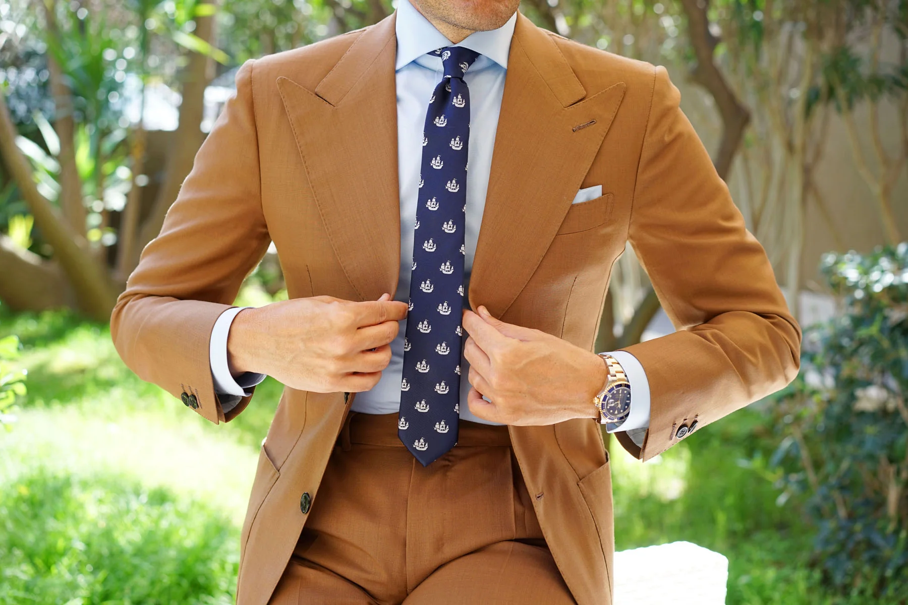 Nautical Pirate Ship Skinny Tie - Image 4