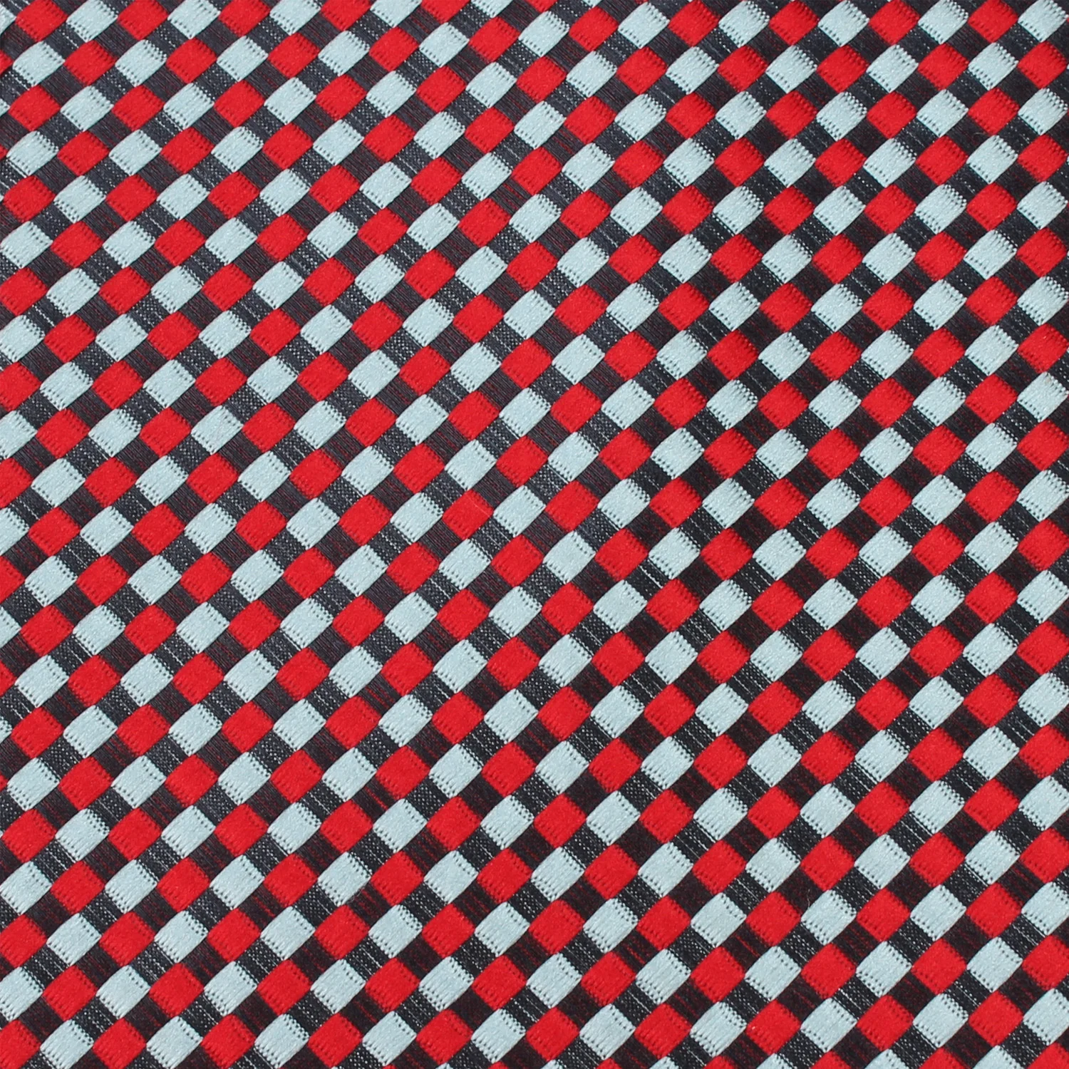 Navy and Light Blue Red Checkered Tie - Image 3