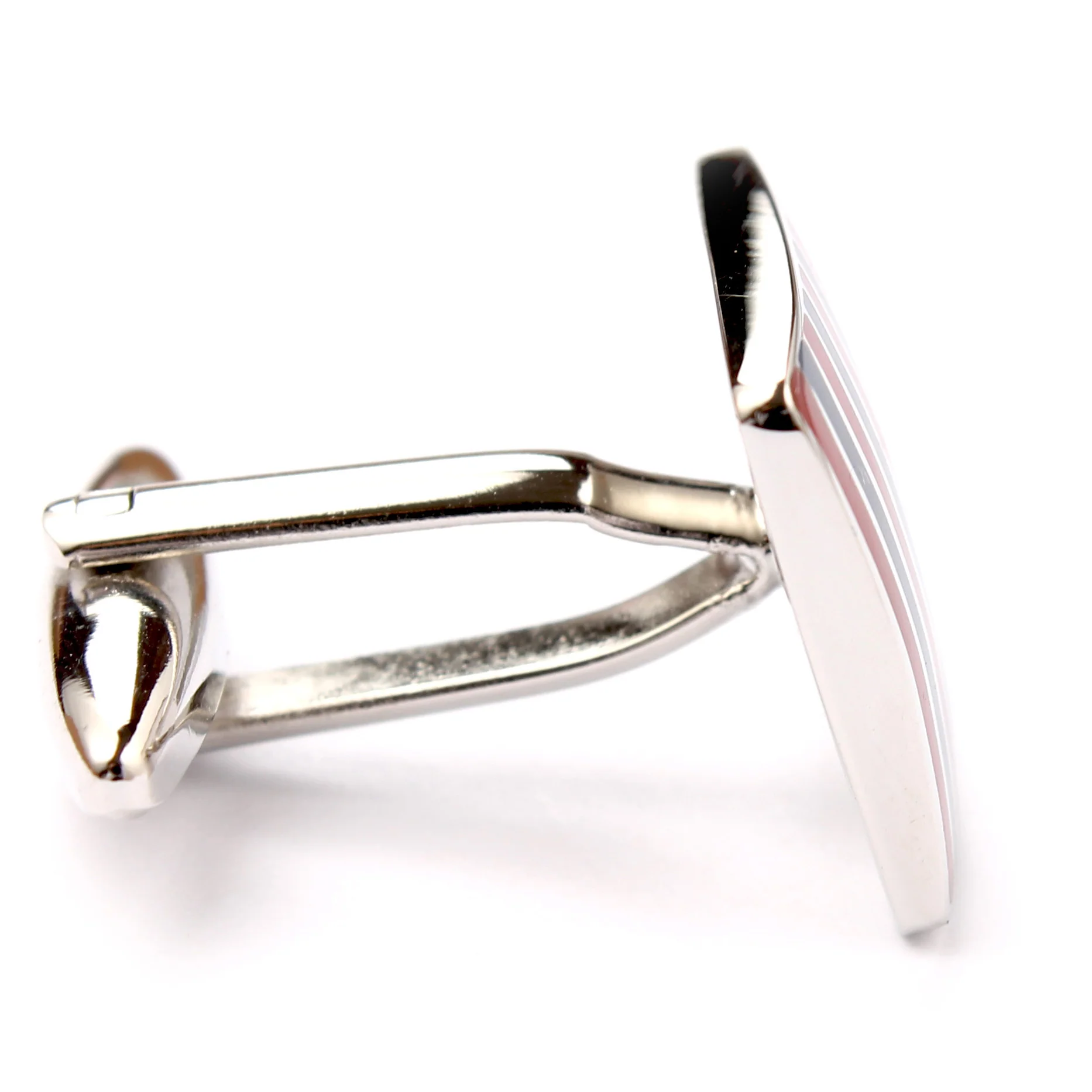Navy Blue and Maroon Pinstripe Cufflinks - Image 4