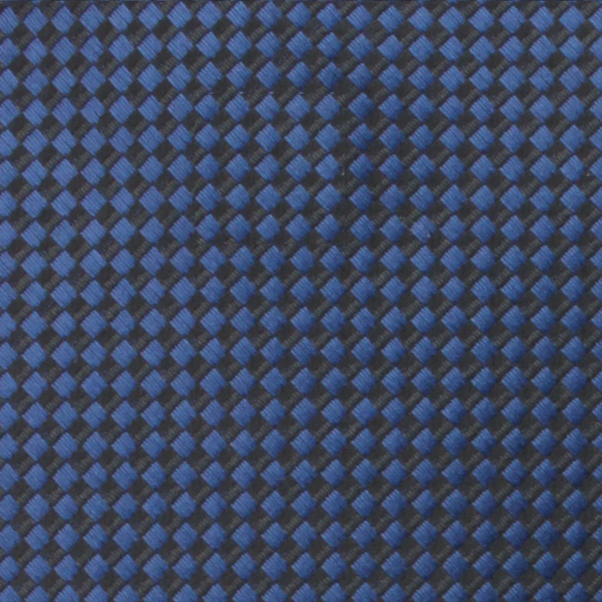 Navy Blue Basket Weave Checkered Pocket Square - Image 2