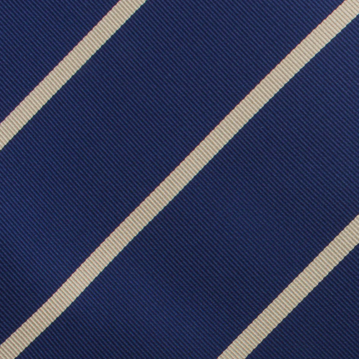 Navy Blue Champagne Gold Striped Pocket Square - Image 2