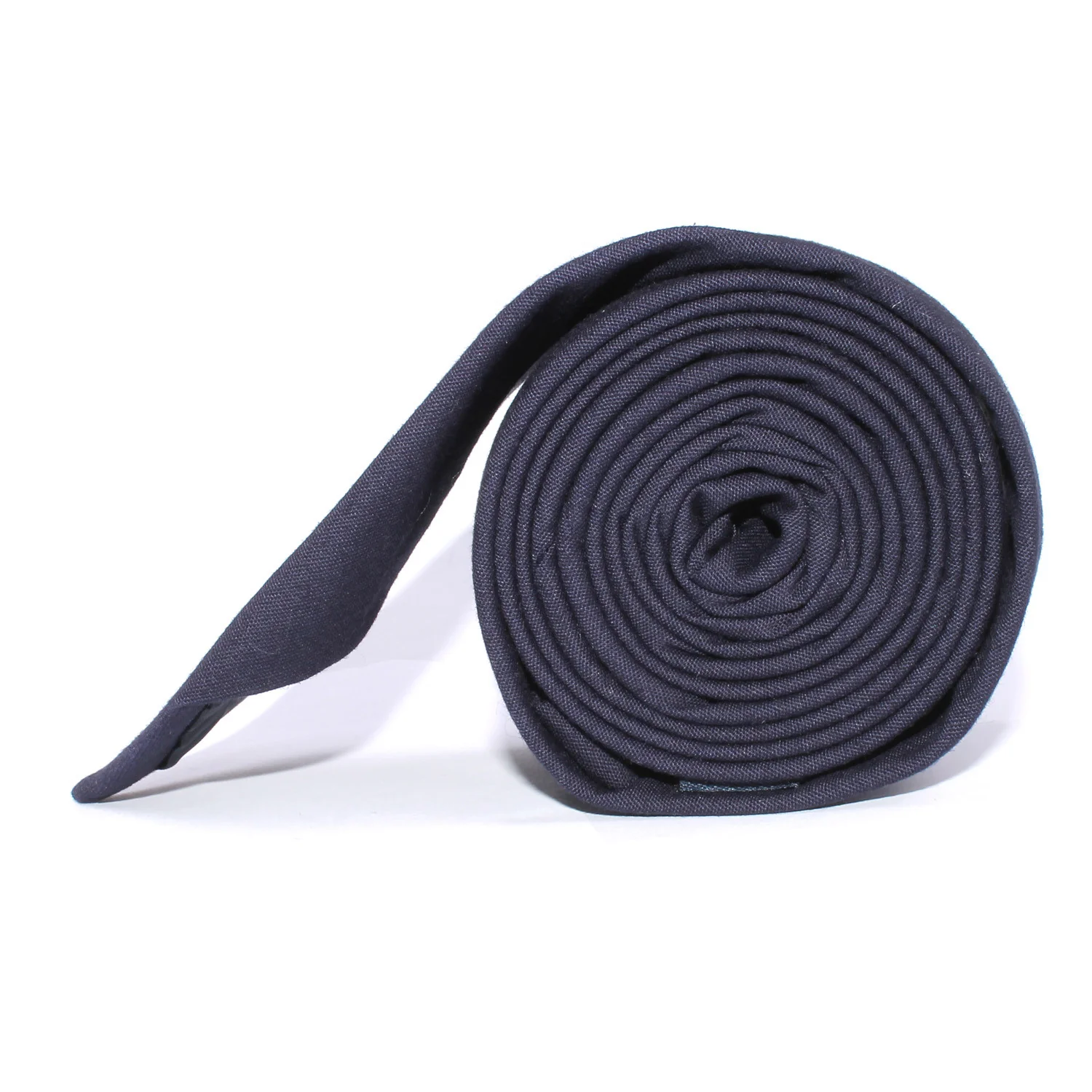 Navy Blue Cotton Necktie - Image 4